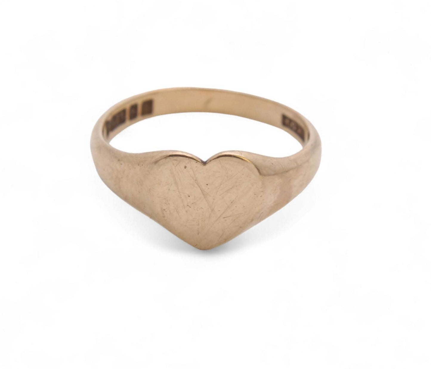 Vintage 9ct Gold Heart Signet Ring