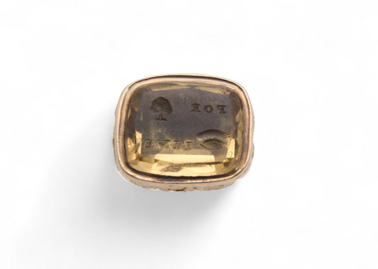 Antique Georgian 15ct Gold "For You I live" Rebus Puzzle Intaglio Pendant Seal