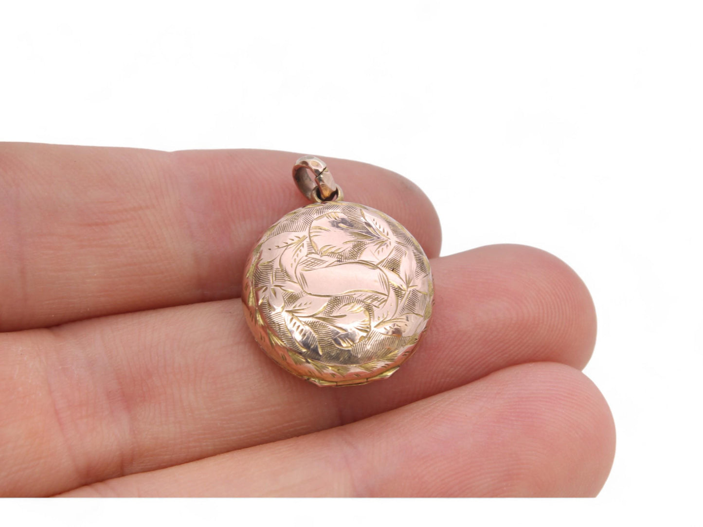 Antique 9ct Gold Floral Chased Locket