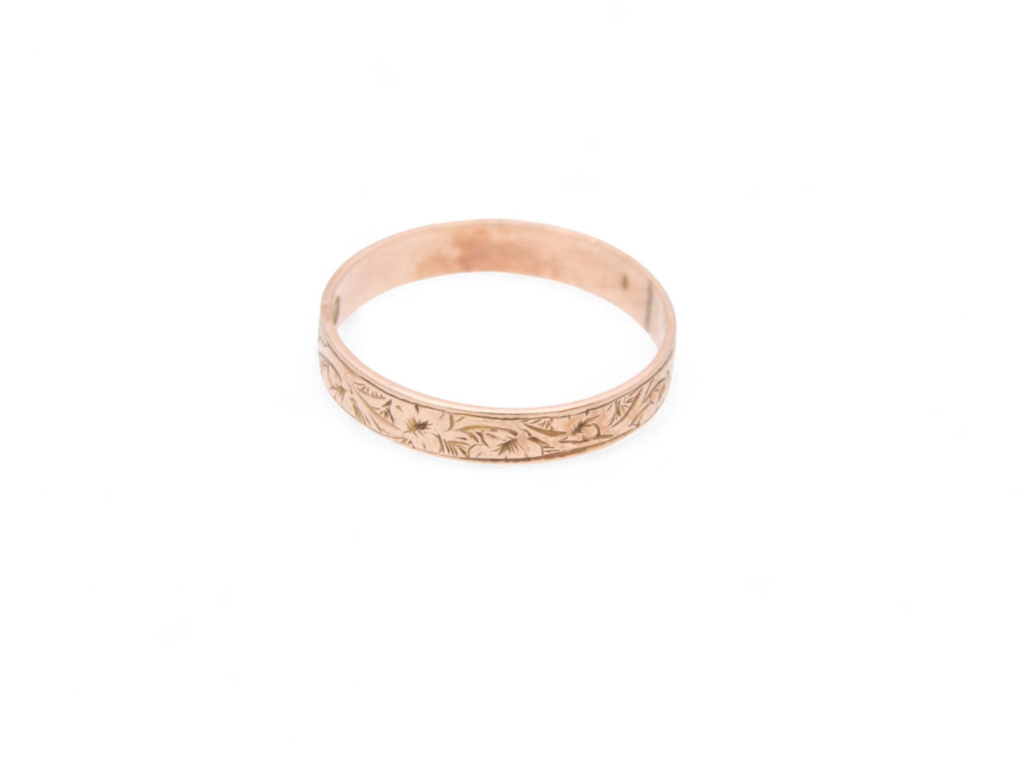 Antique 9ct Gold Chased Ring, 1876