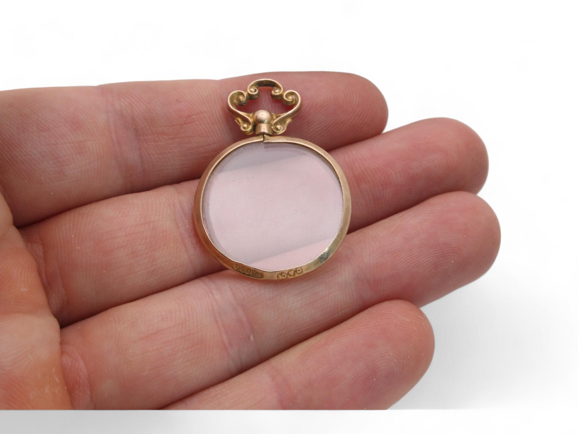 Antique-9ct-Gold-Glass-Open-Locket