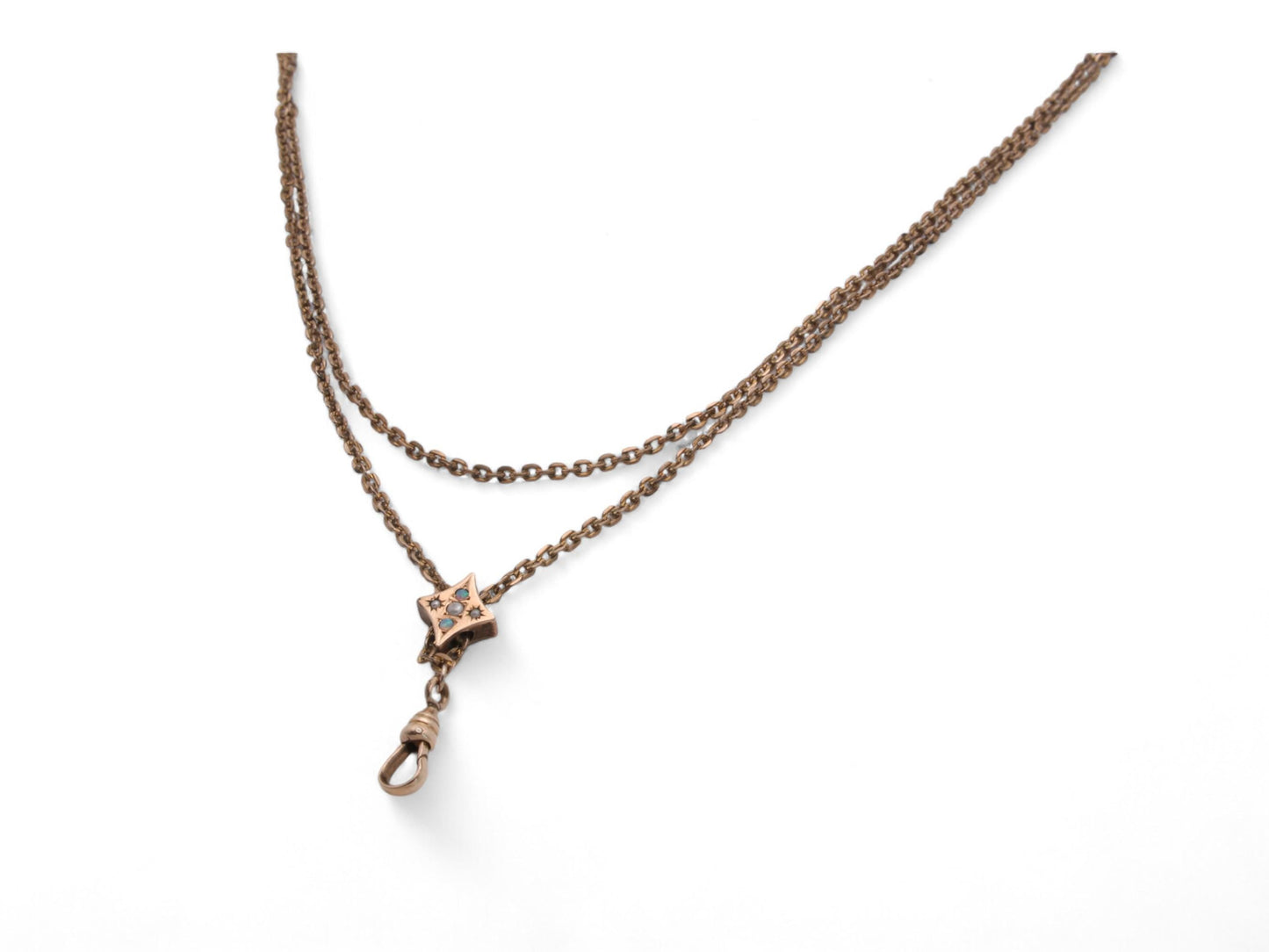 Antique 9ct Rolled Gold Opal Slider Long Guard