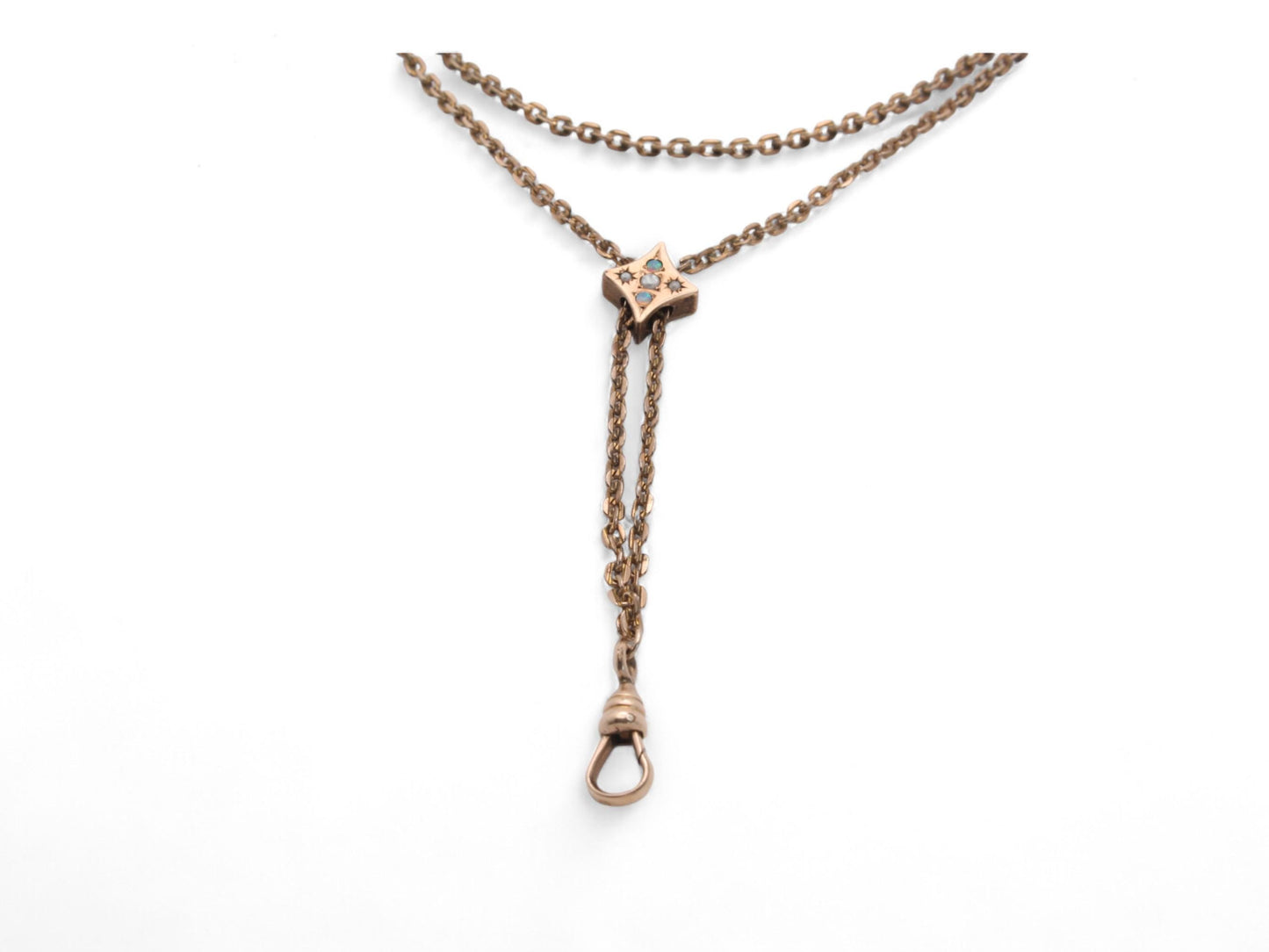 Antique 9ct Rolled Gold Opal Slider Long Guard