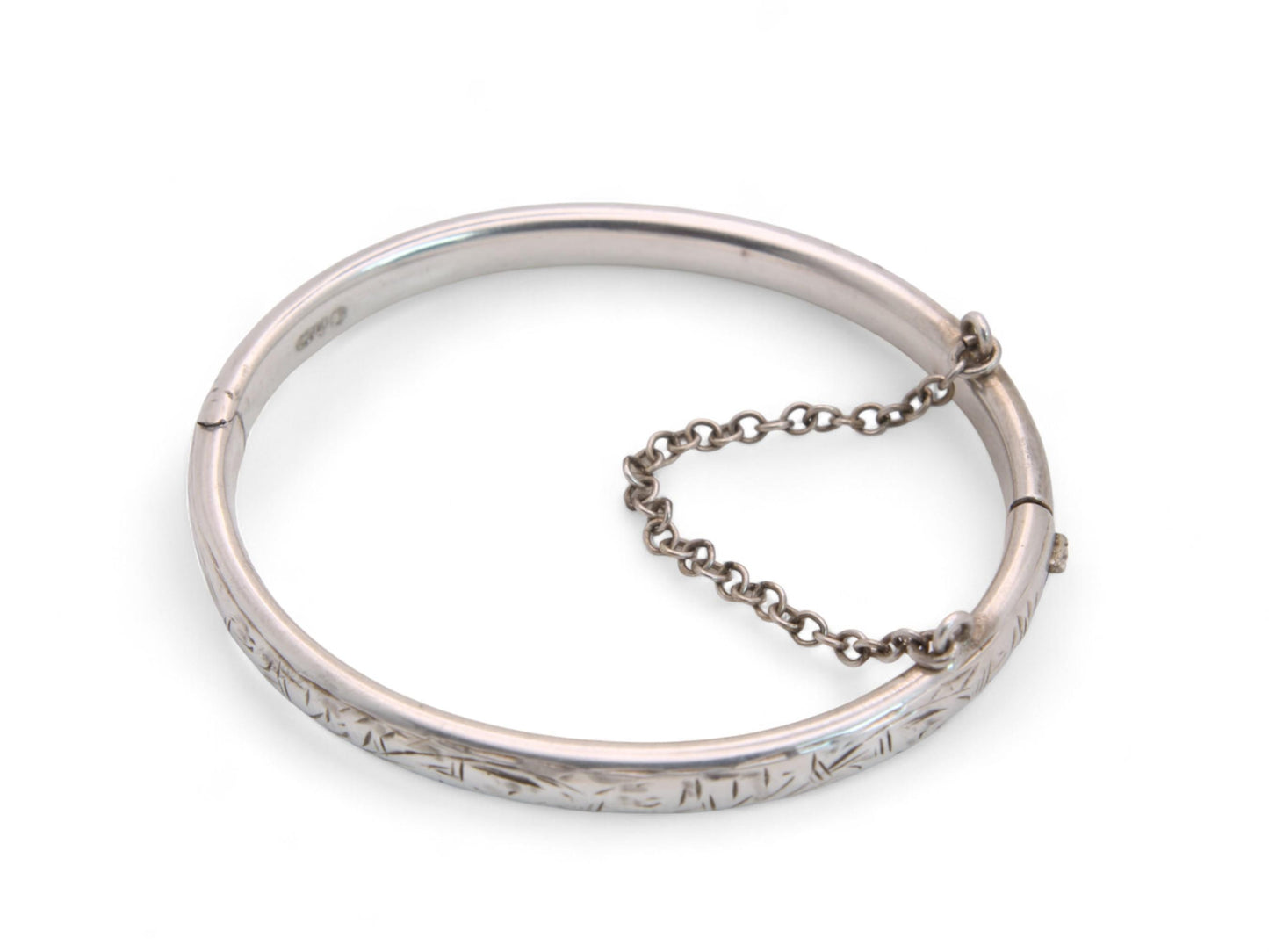 Vintage Sterling Silver Charles Horner Baby Bangle, 1950