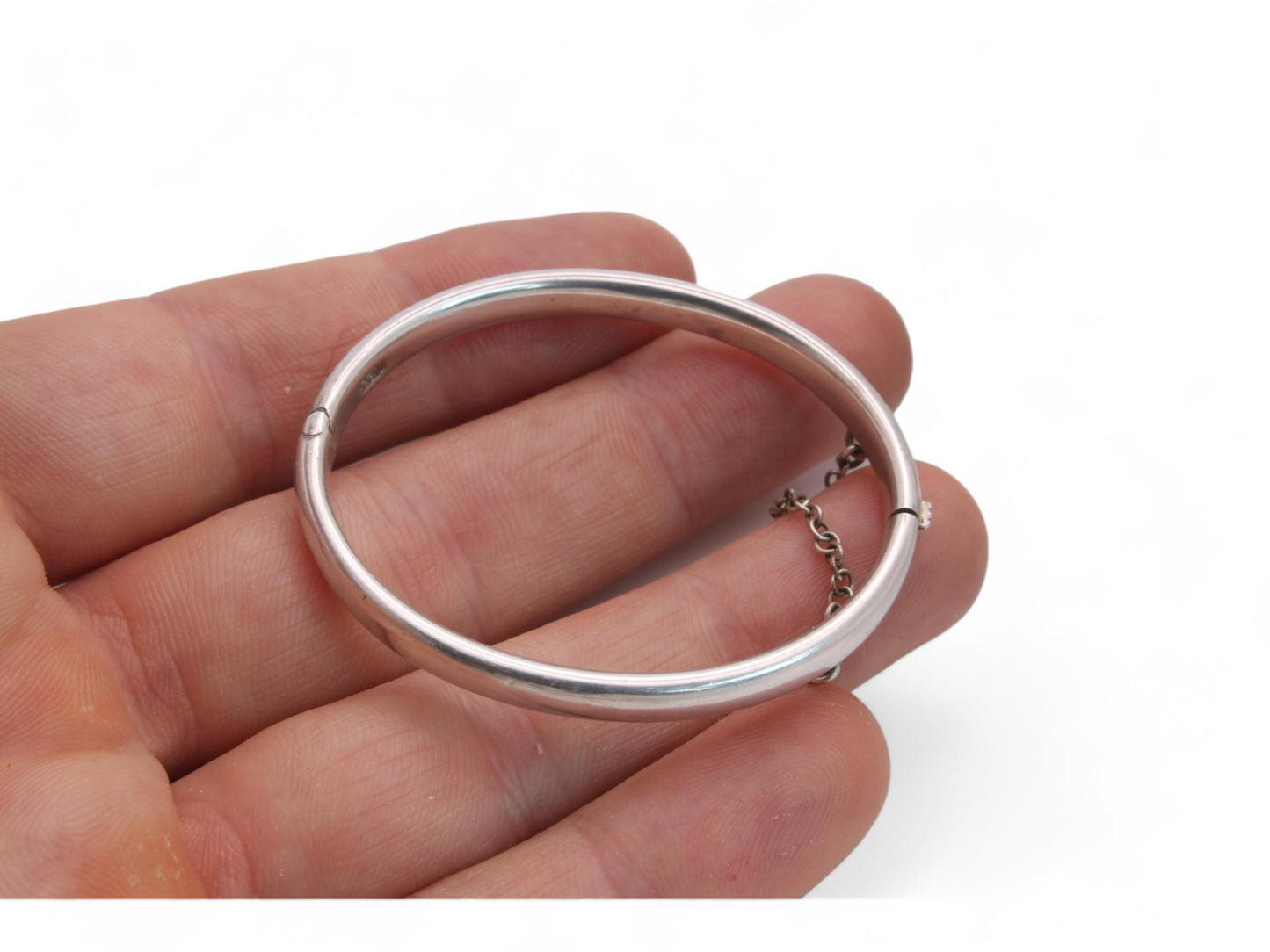 Vintage Sterling Silver Charles Horner Baby Bangle, 1950