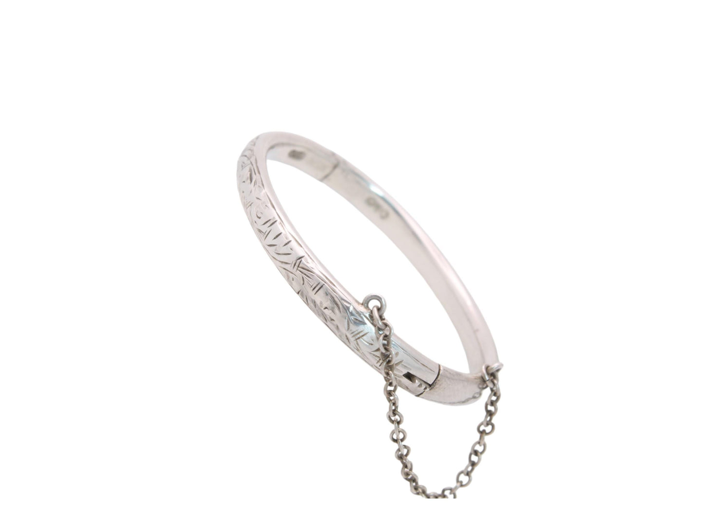 Vintage Sterling Silver Charles Horner Baby Bangle, 1950