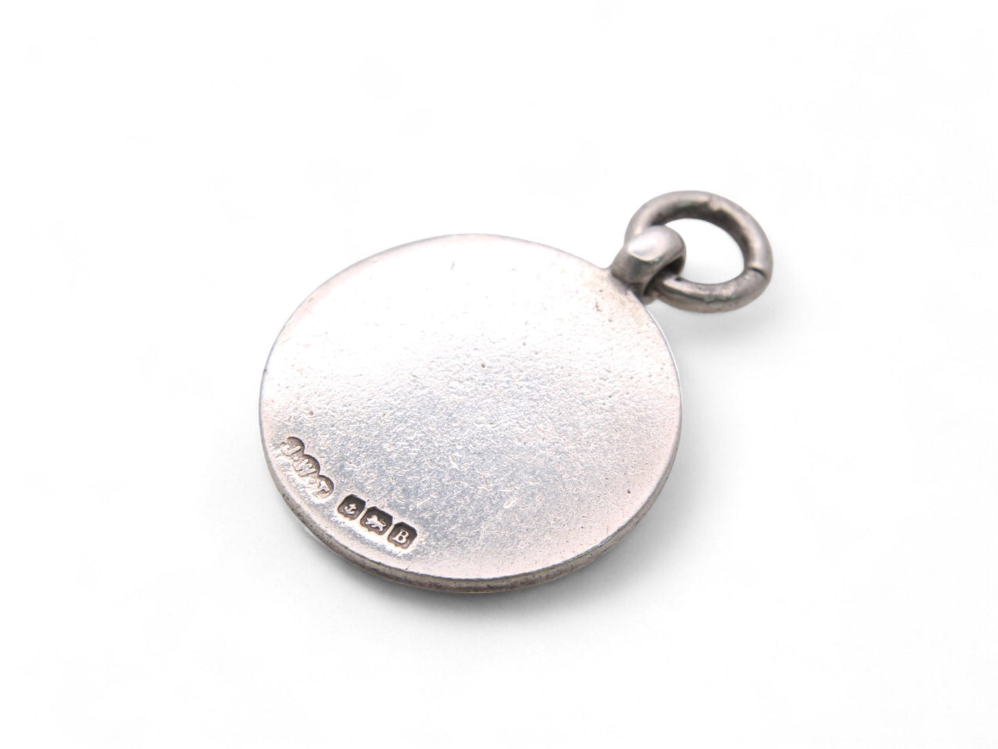 Antique Sterling Silver Gold & Red Enamel Pendant