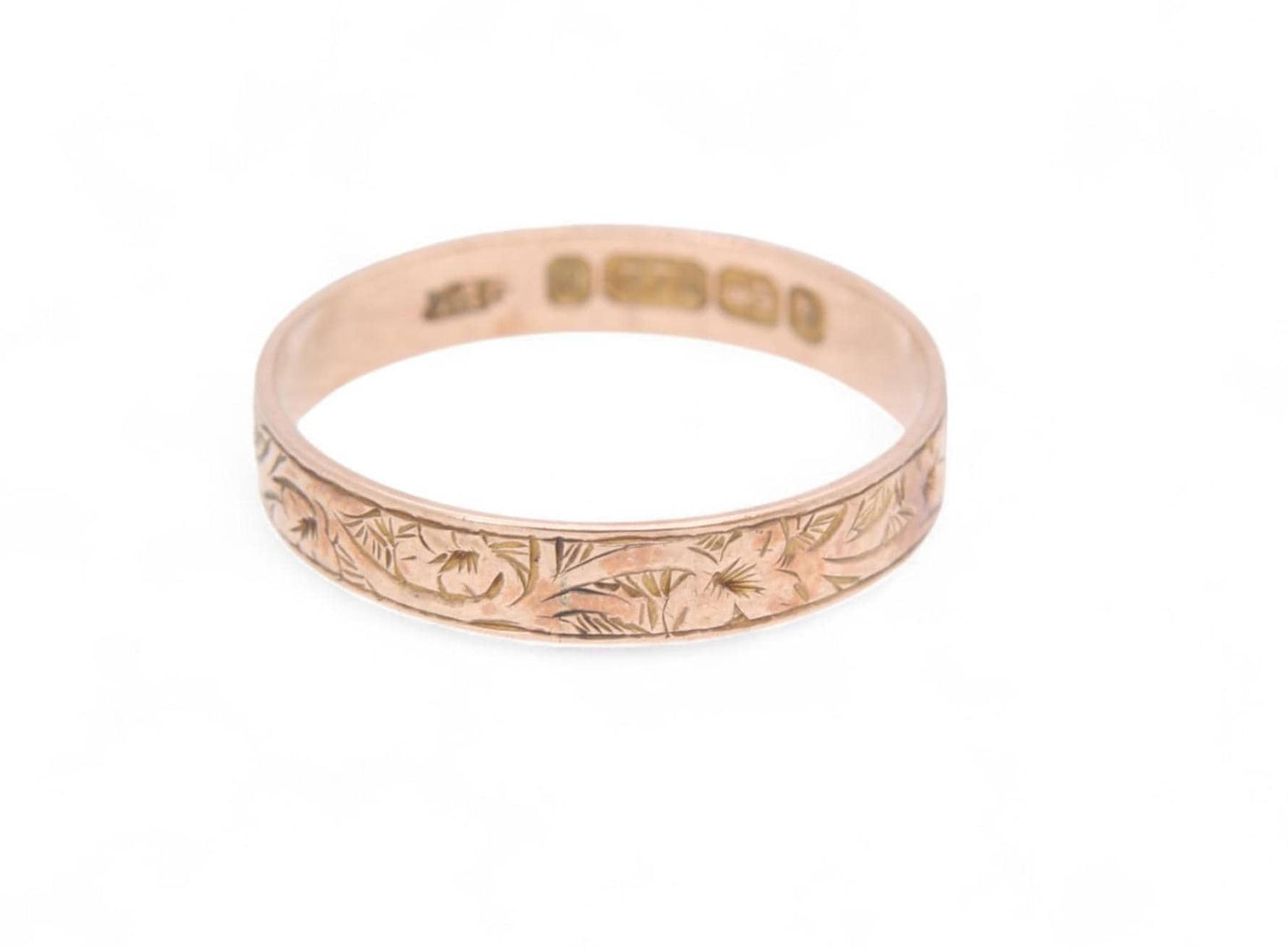 Antique 9ct Gold Chased Ring, 1876