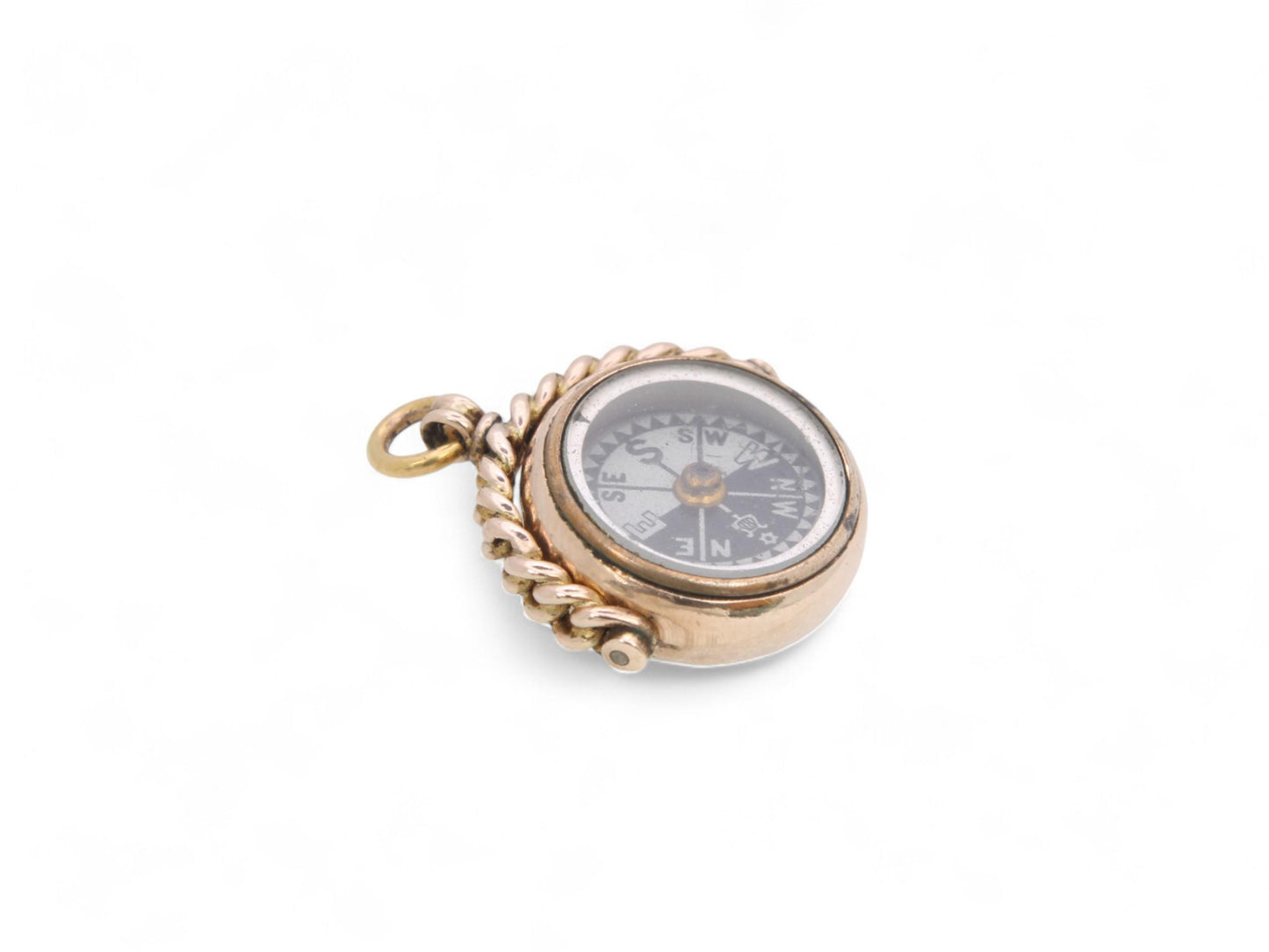 Antique 9ct Gold Bloodstone Compass Pendant