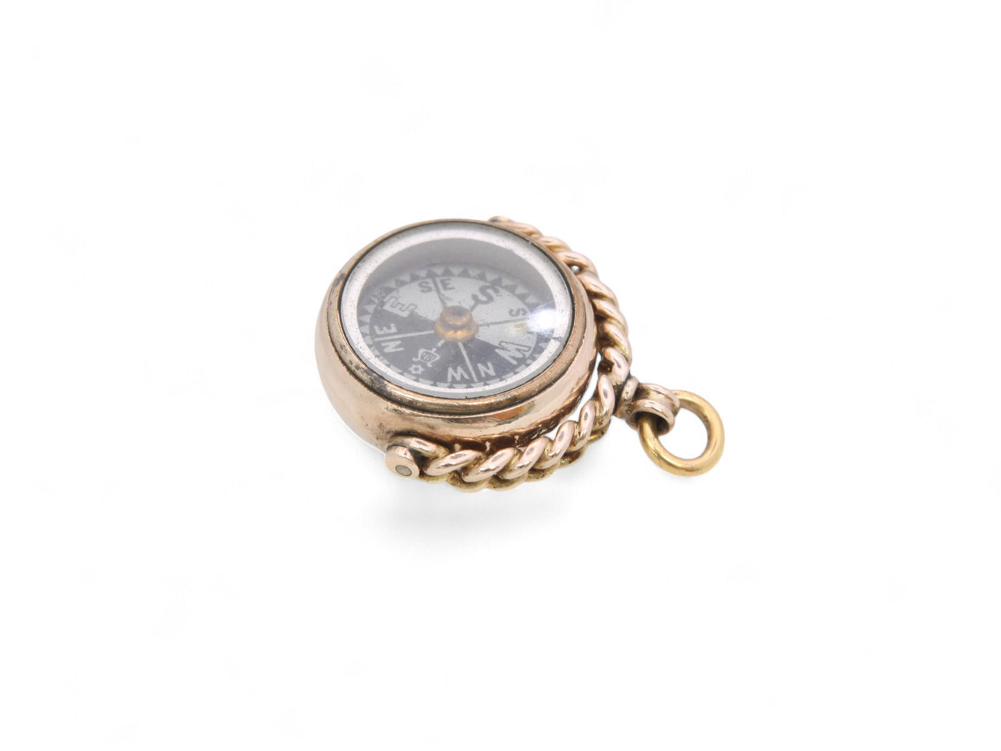 Antique 9ct Gold Bloodstone Compass Pendant