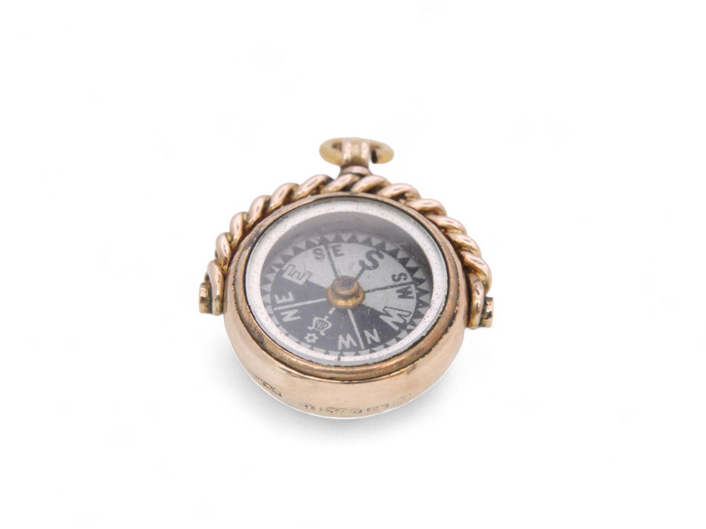 Antique 9ct Gold Bloodstone Compass Pendant