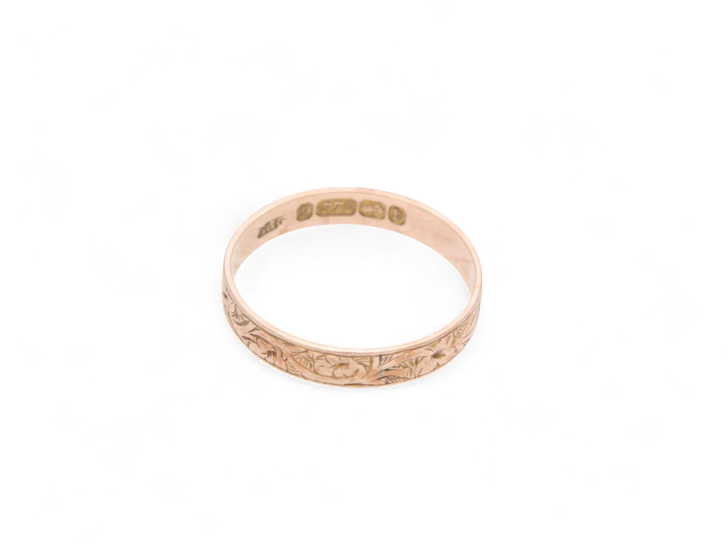 Antique 9ct Gold Chased Ring, 1876