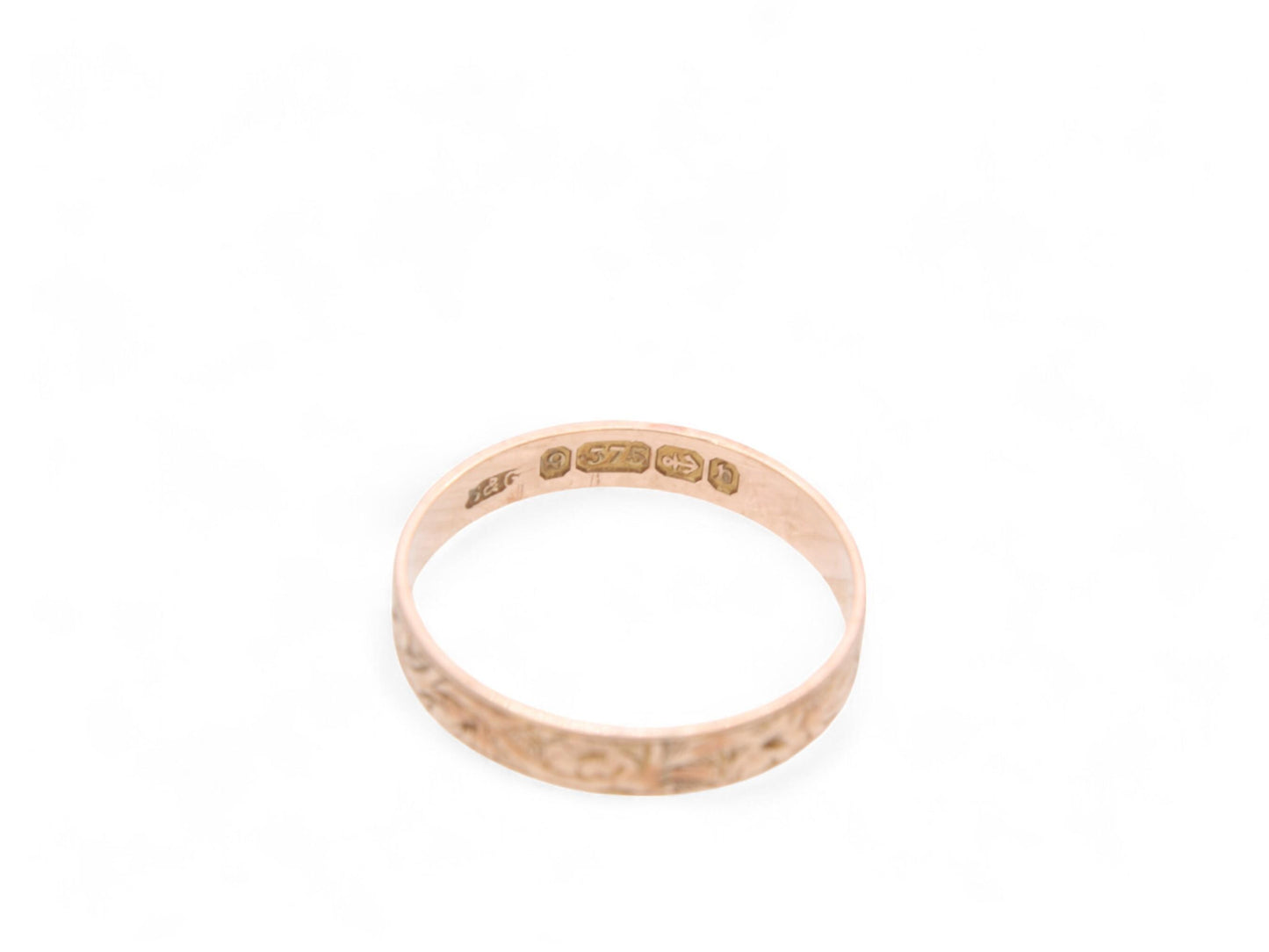 Antique 9ct Gold Chased Ring, 1876