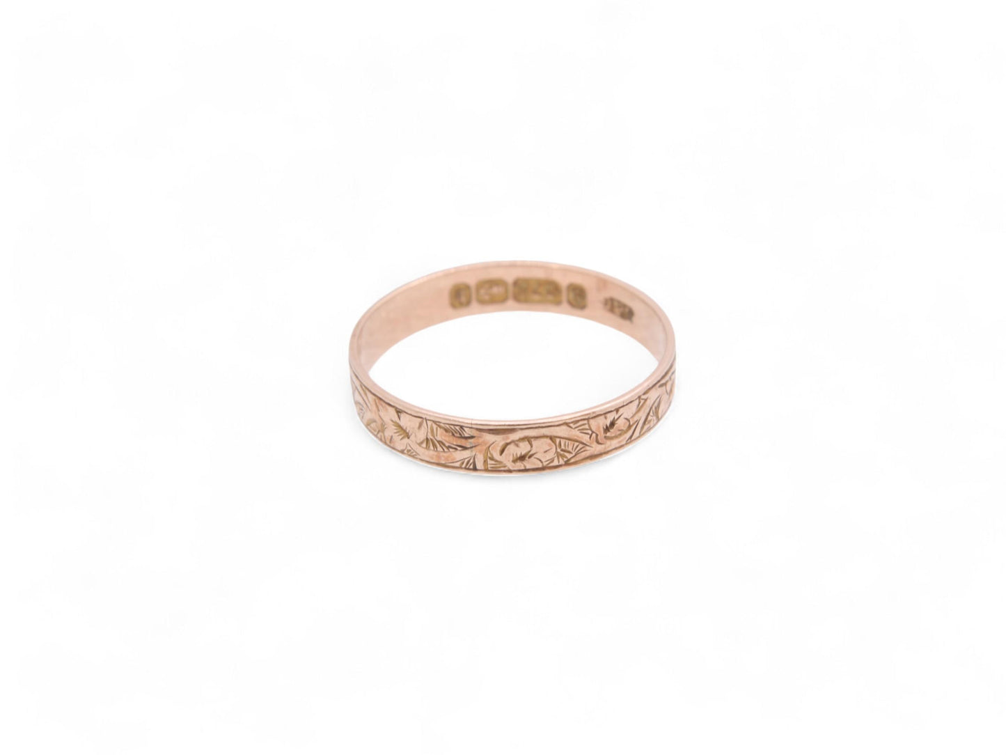 Antique 9ct Gold Chased Ring, 1876