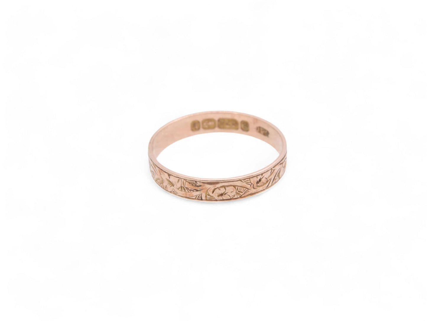 Antique 9ct Gold Chased Ring, 1876
