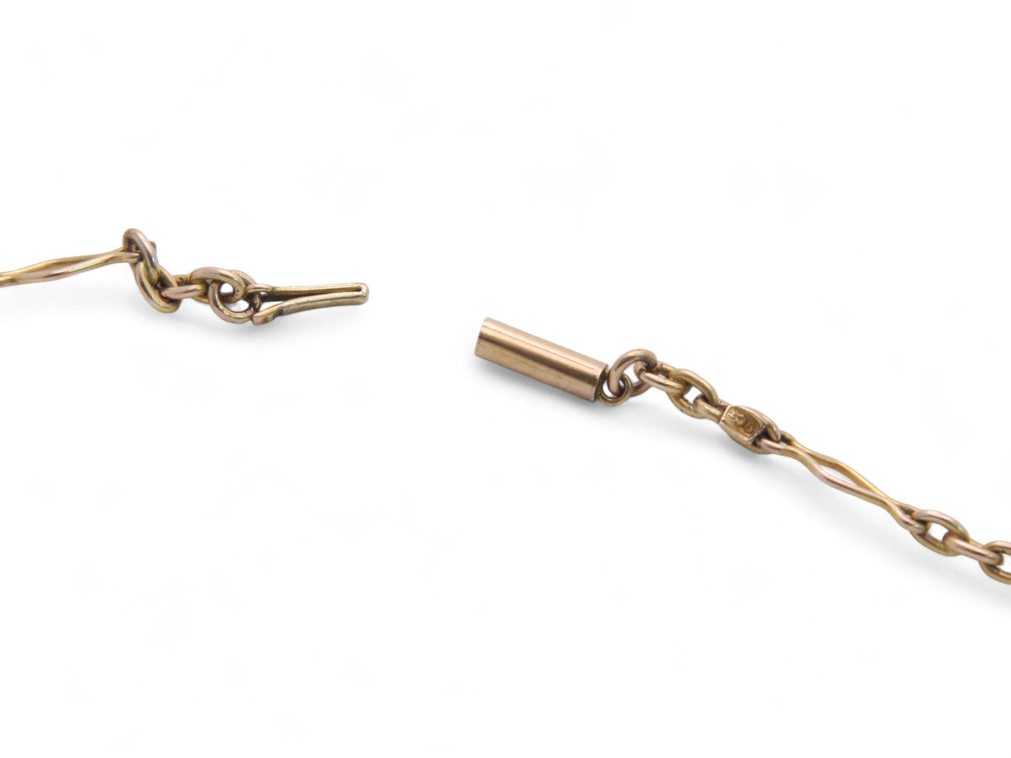 Antique 9ct Gold Fancy Trombone Link Necklace