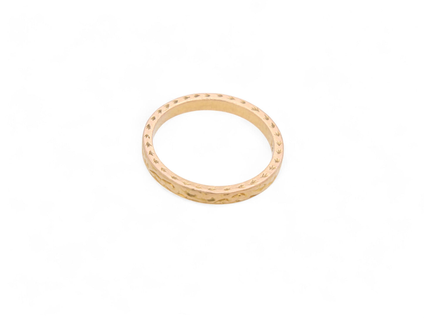 Antique 22ct Gold Chased Decorative Ring