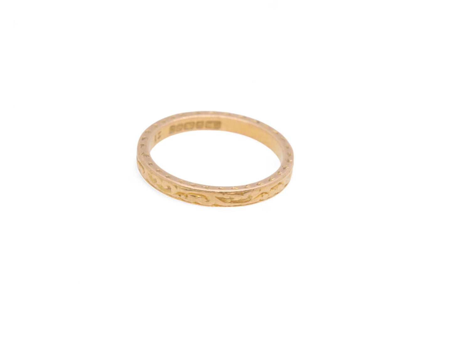 Antique 22ct Gold Chased Decorative Ring