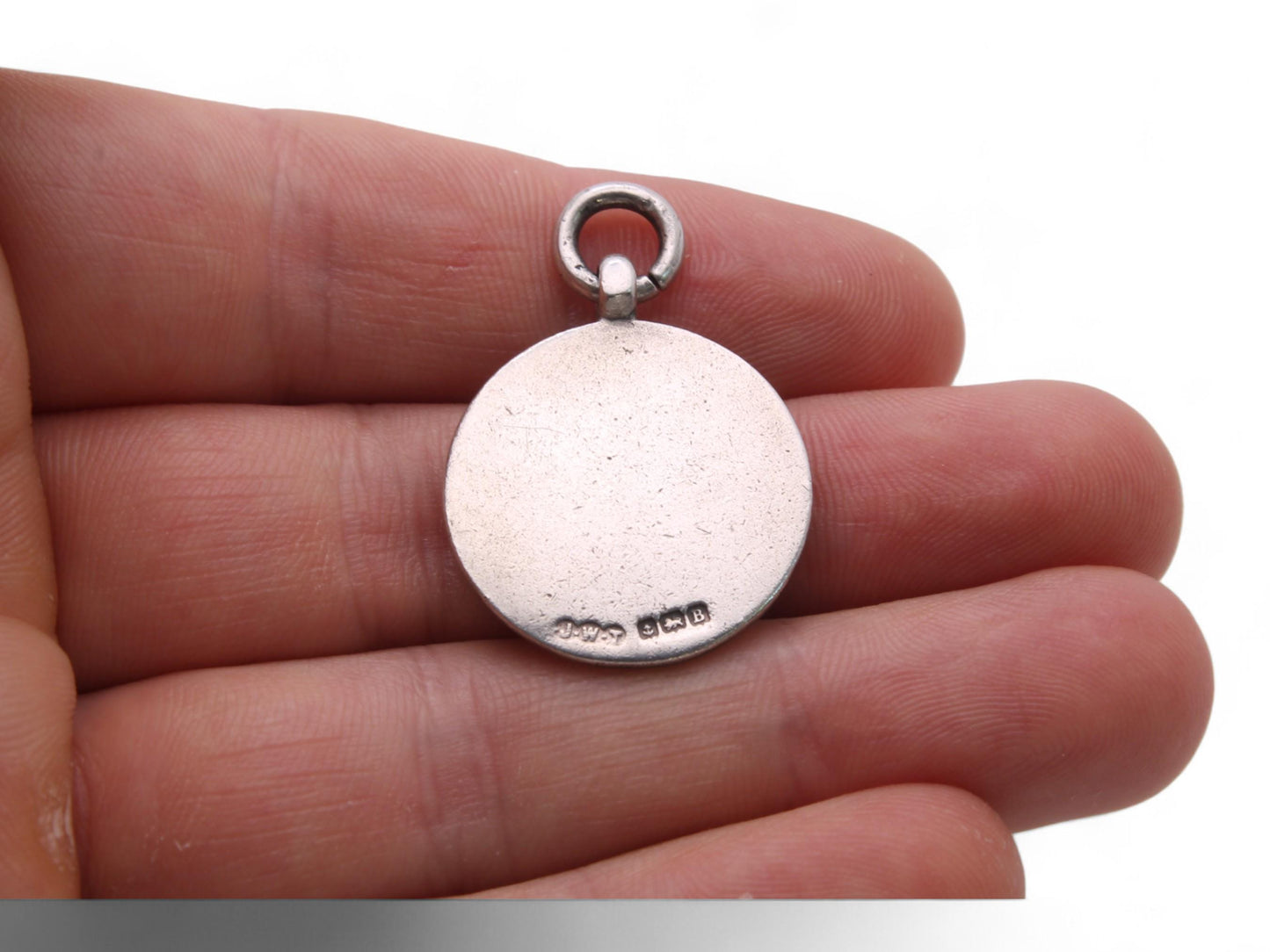 Antique-Sterling-Silver-Gold-&-Red-Enamel-Pendant