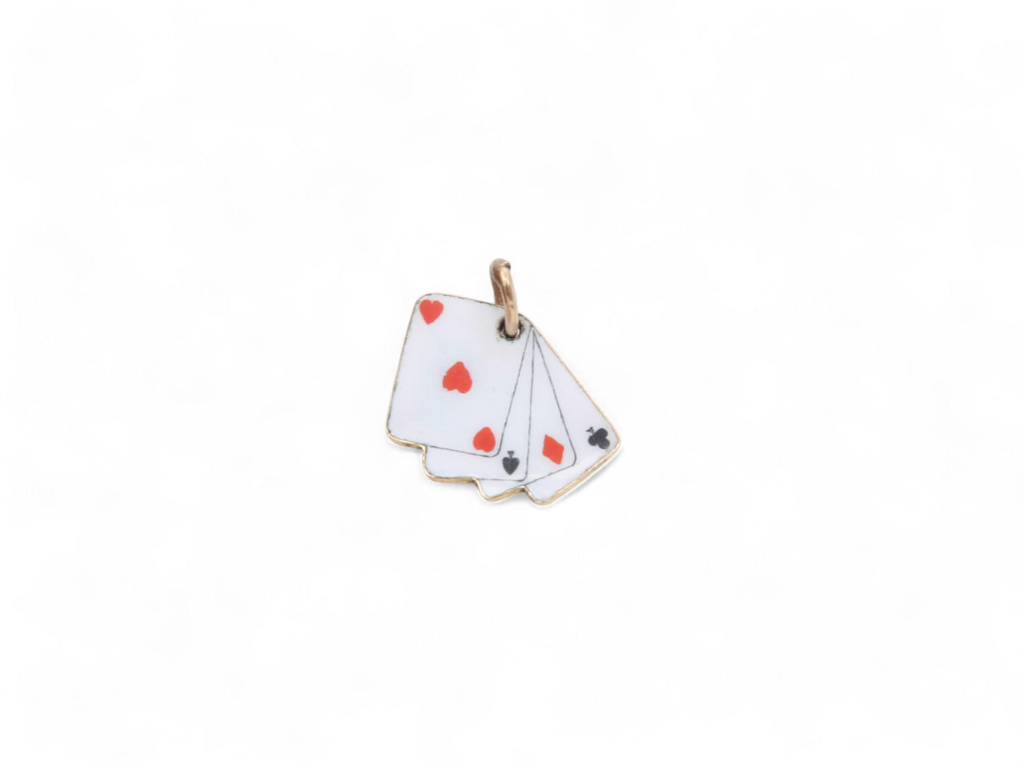 Vintage 9ct Gold Enamel Playing Cards Charm