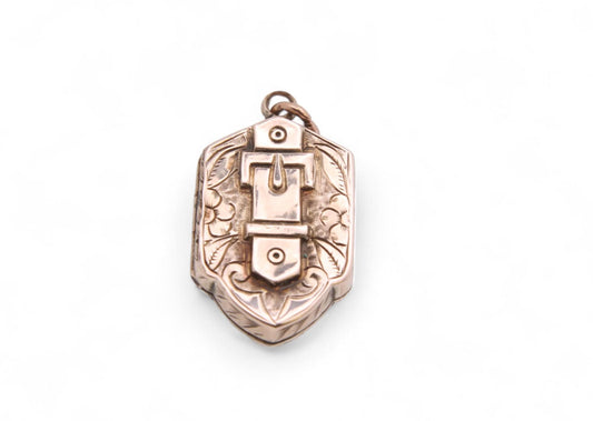 Antique 9ct Gold Shield Shaped Buckle Locket