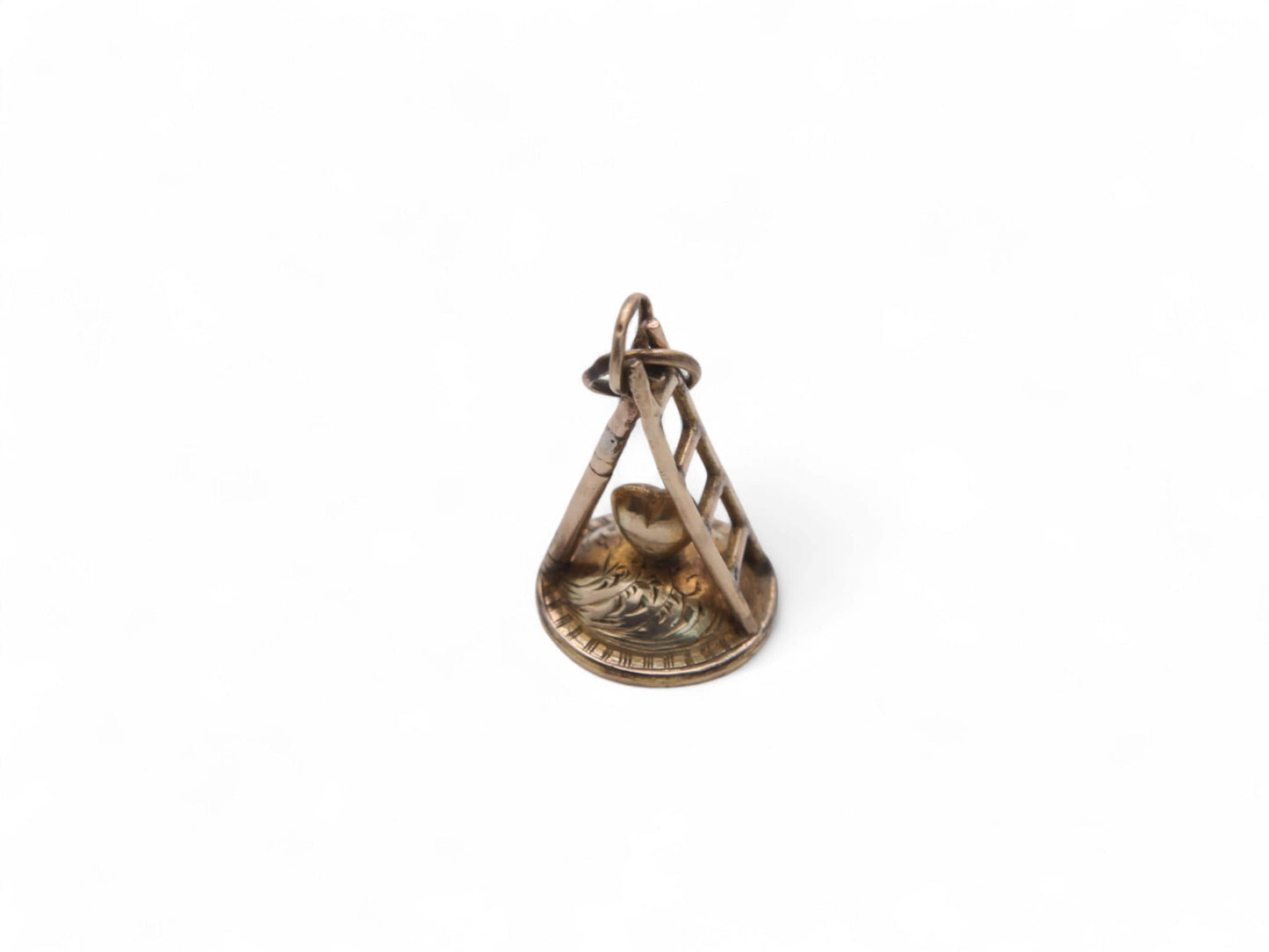 Antique 9ct Gold Heart Ladder Pendant