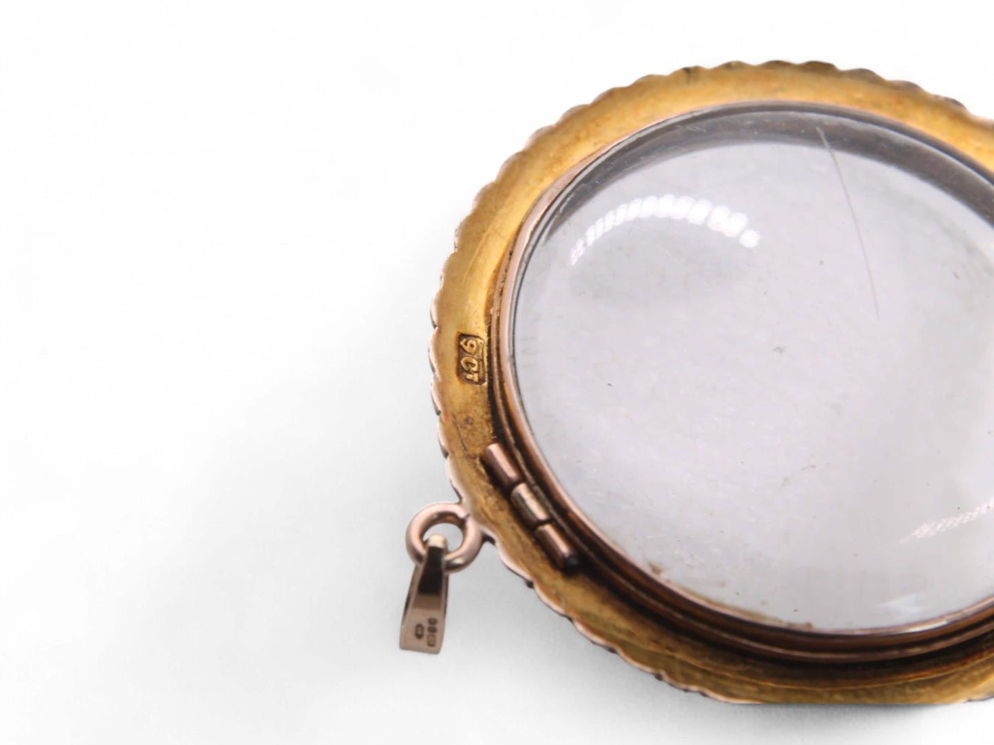 Antique 9ct Gold Seed Pearl Open Face Locket Pendant