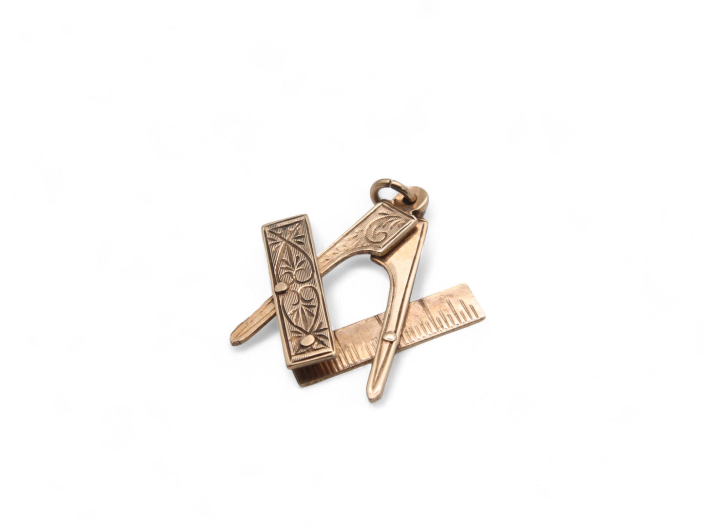 Antique 9ct Gold Folding Masonic Pendant