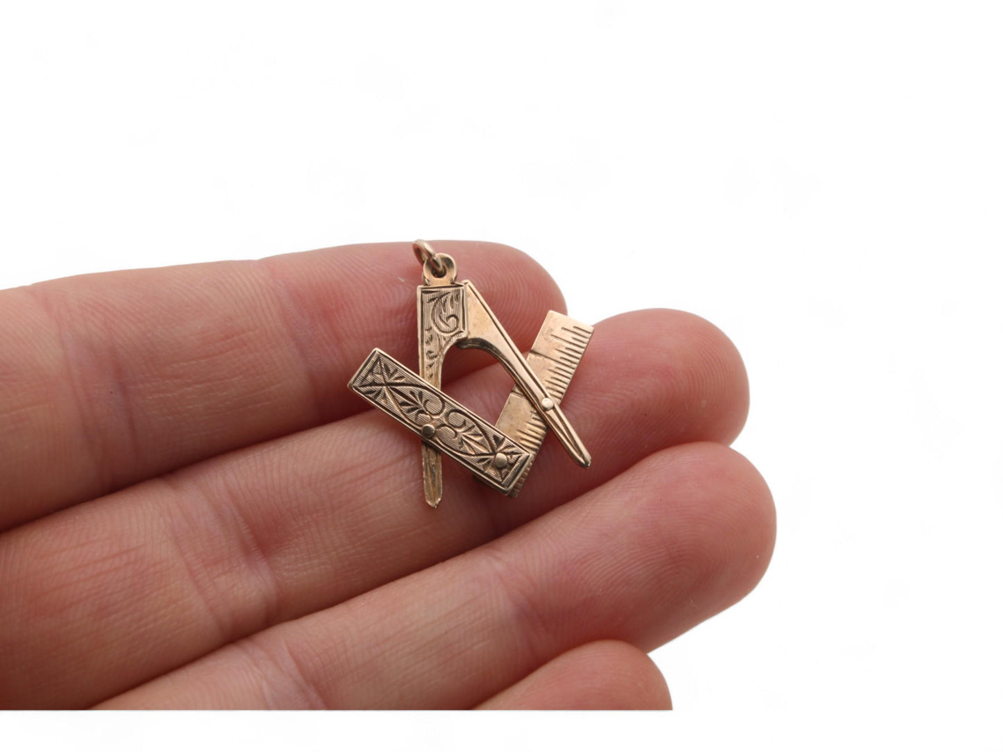 Antique 9ct Gold Folding Masonic Pendant