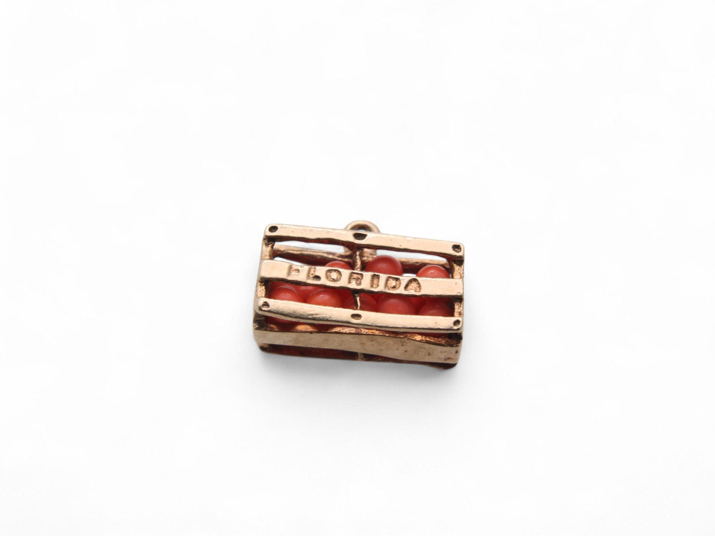 Vintage 14ct Gold Florida Oranges Crate Charm