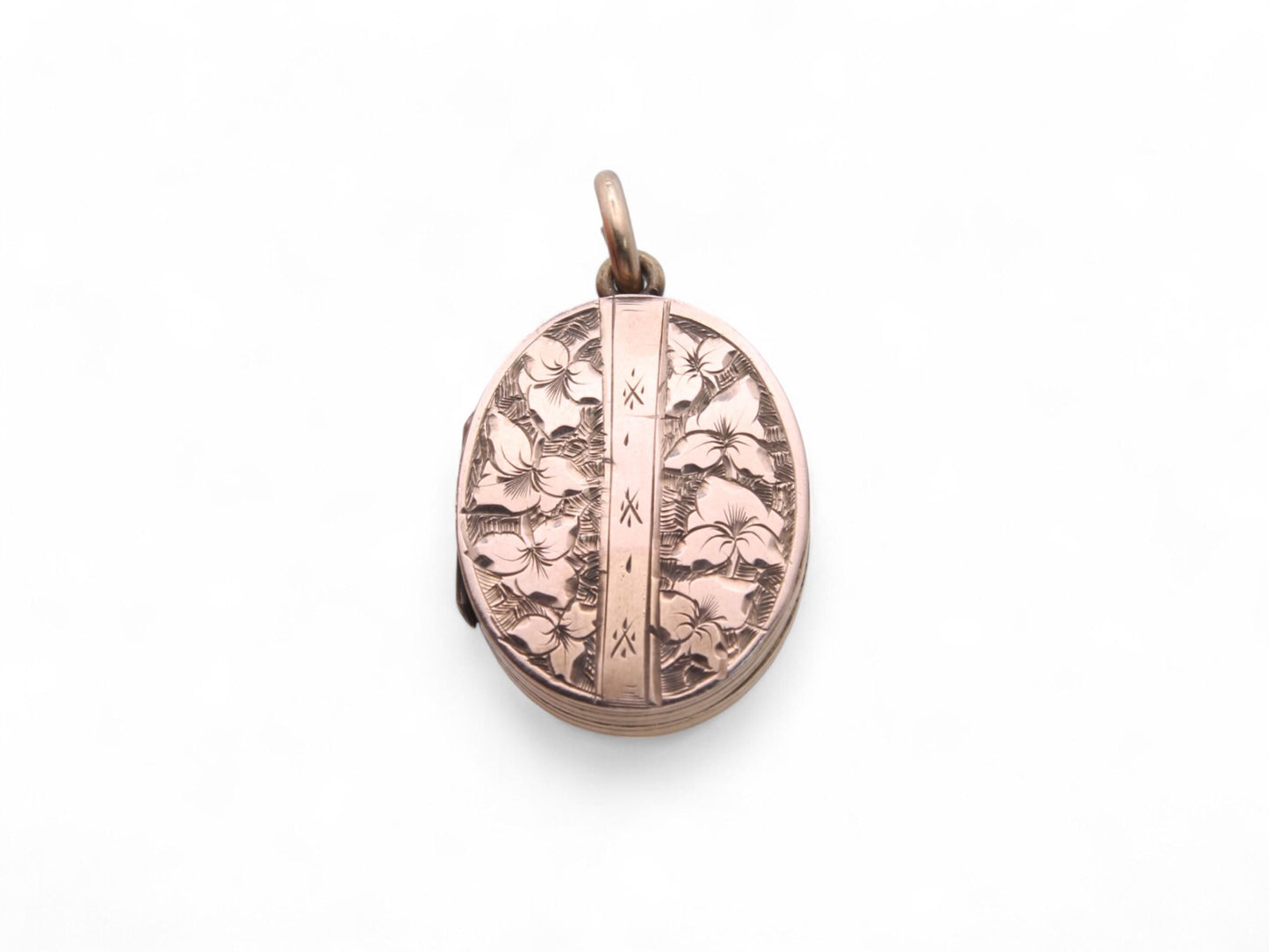 RESERVED —— Antique 9ct Gold Chased Floral Buckle Locket