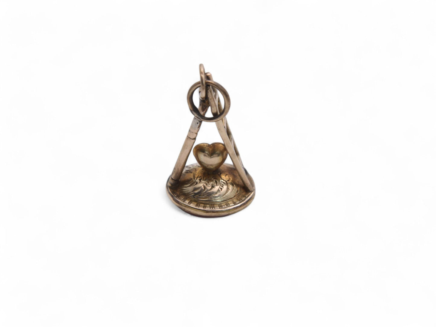 Antique 9ct Gold Heart Ladder Pendant