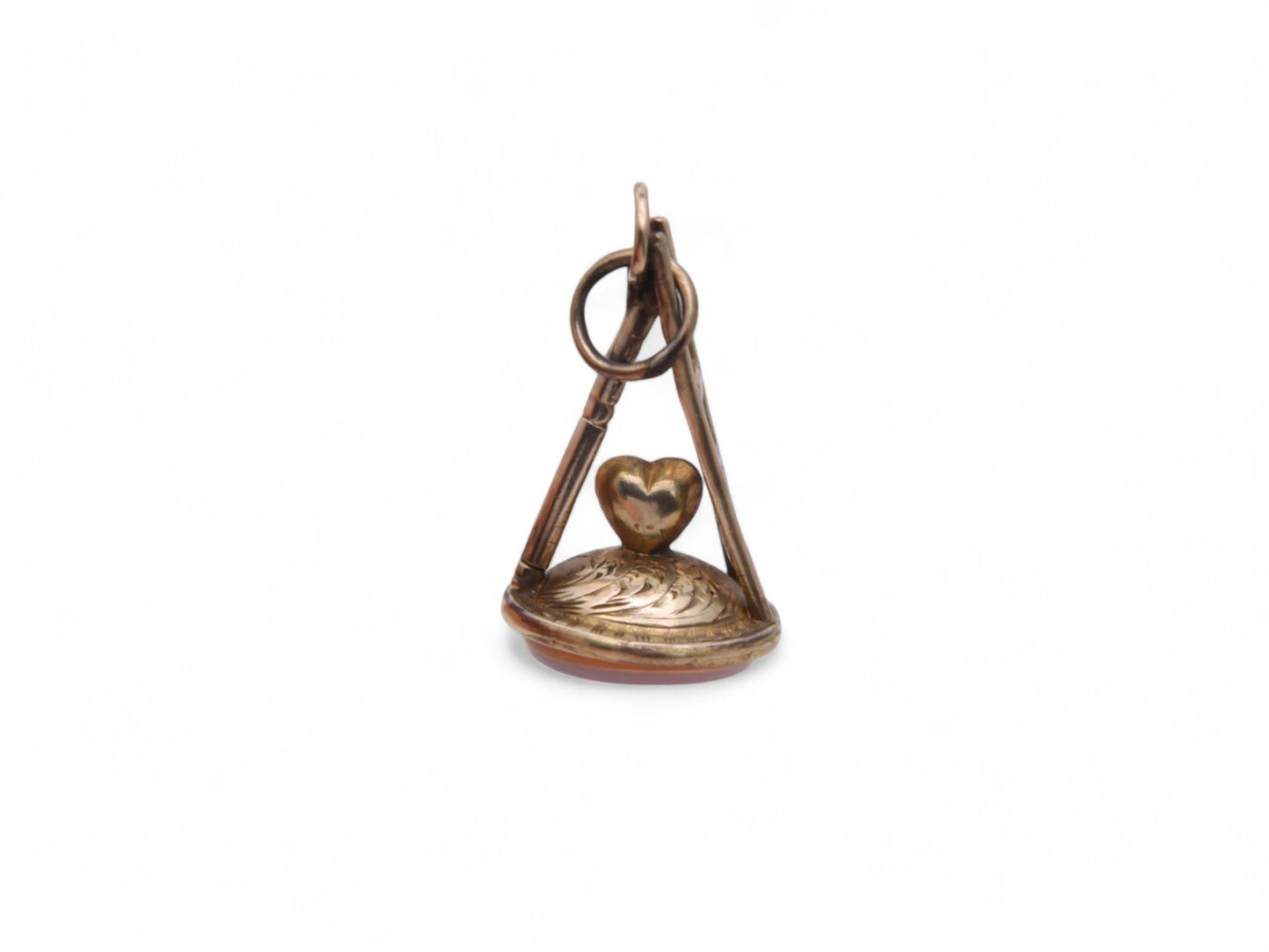 Antique 9ct Gold Heart Ladder Pendant