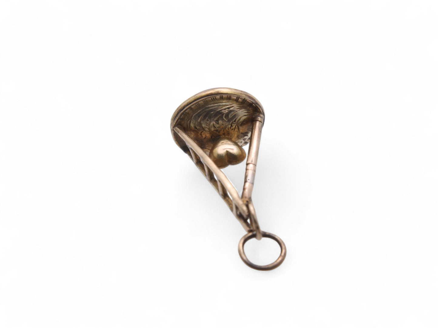 Antique 9ct Gold Heart Ladder Pendant