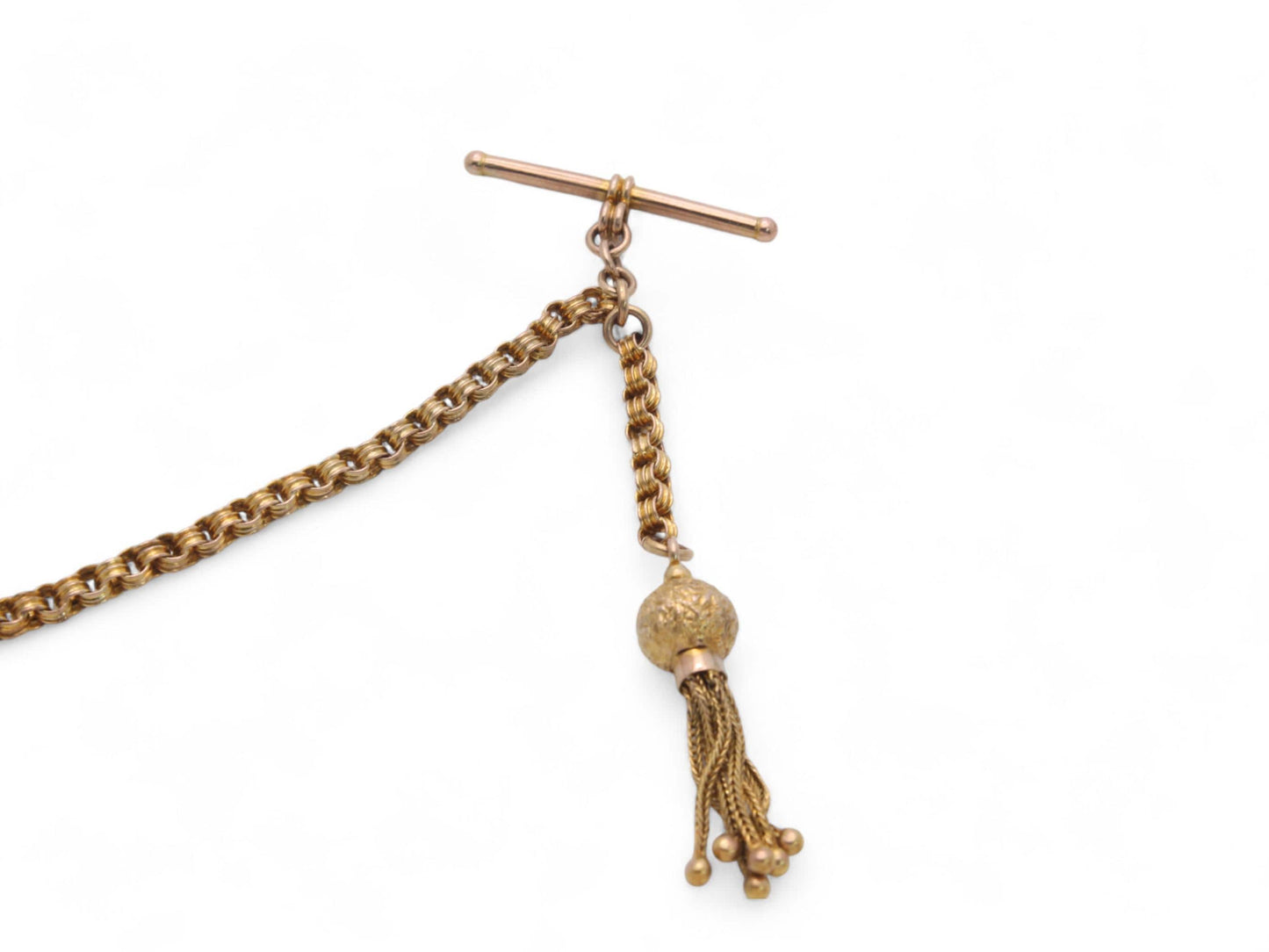 Antique 9ct Yellow Gold Albertina Tassel Bracelet, 20cm