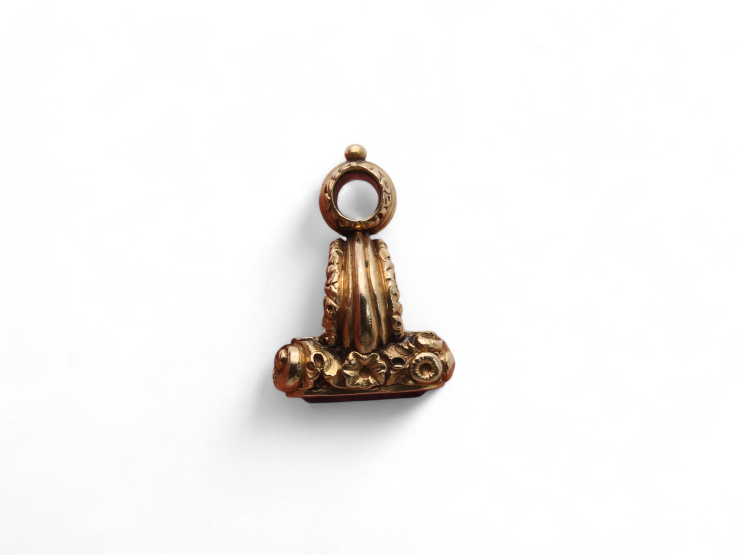 Antique 15ct Gold Chased Amethyst Pendant Seal