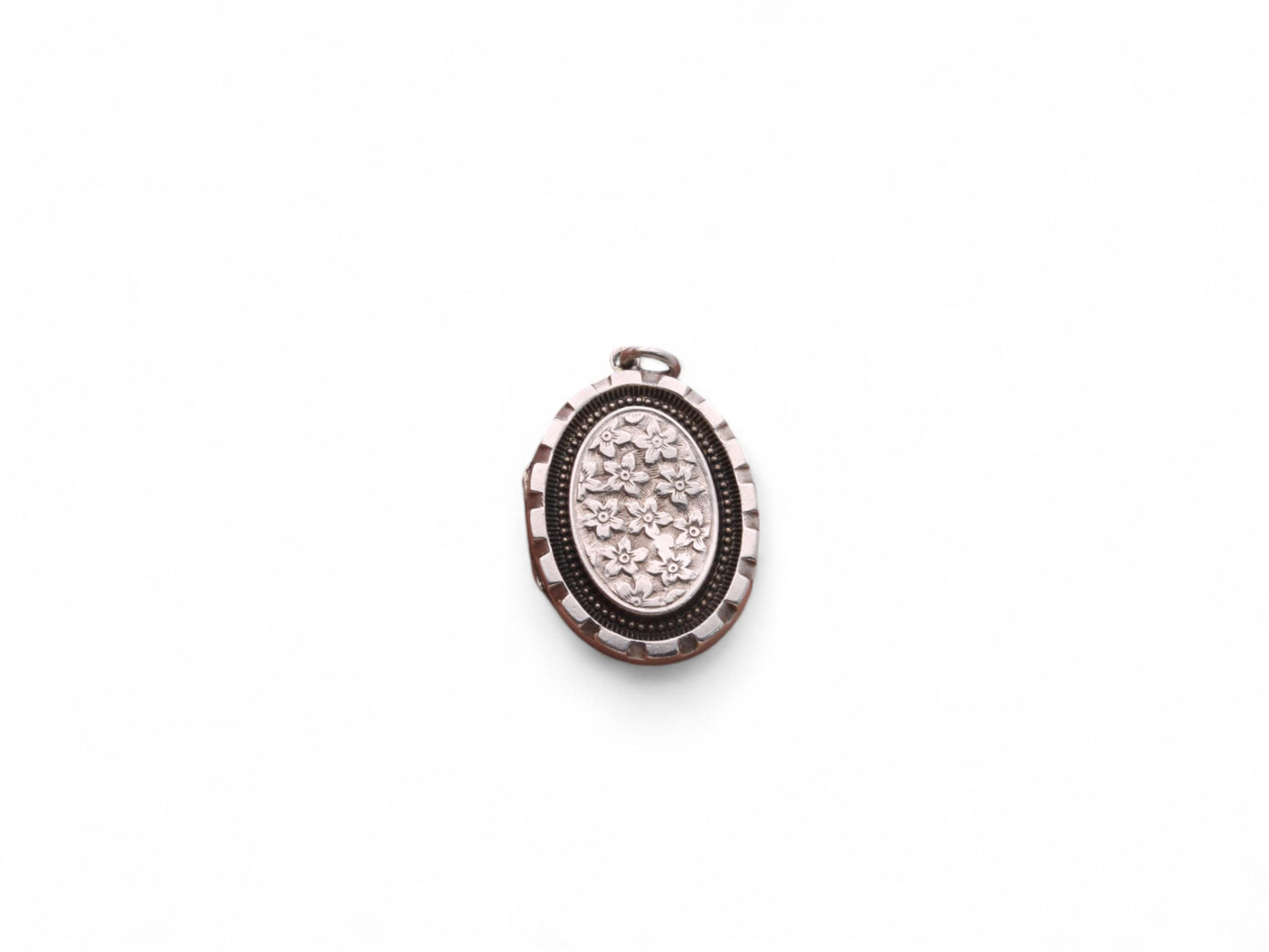 Antique Sterling Silver Forget Me Not Locket, 1900