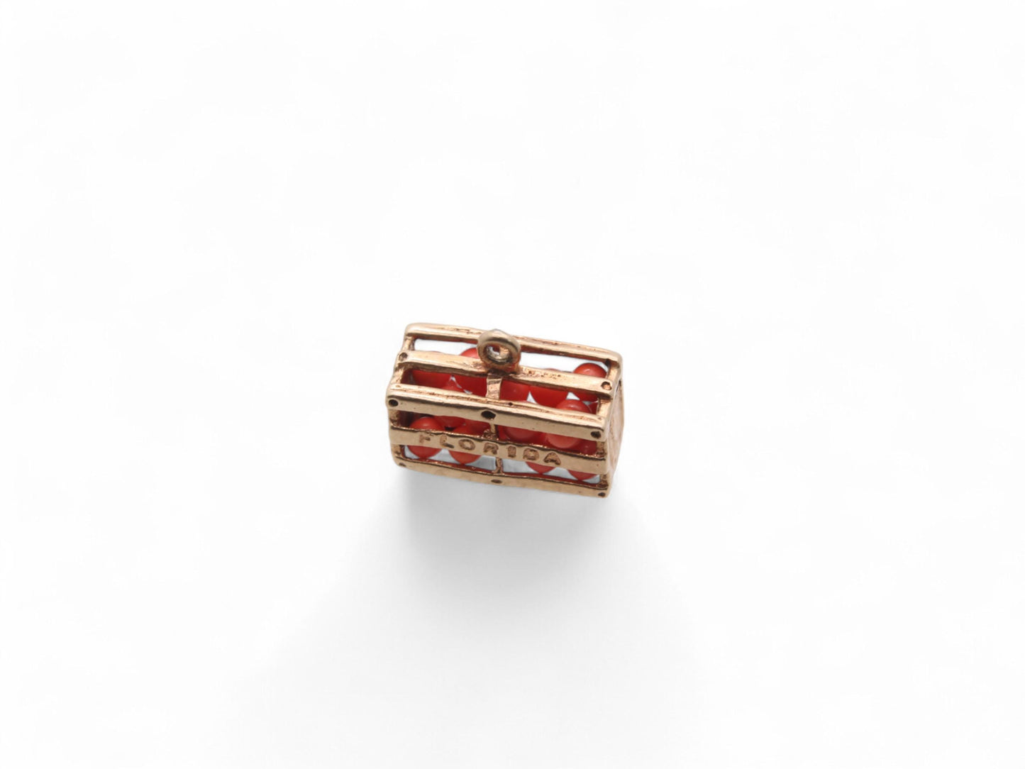 Vintage 14ct Gold Florida Oranges Crate Charm