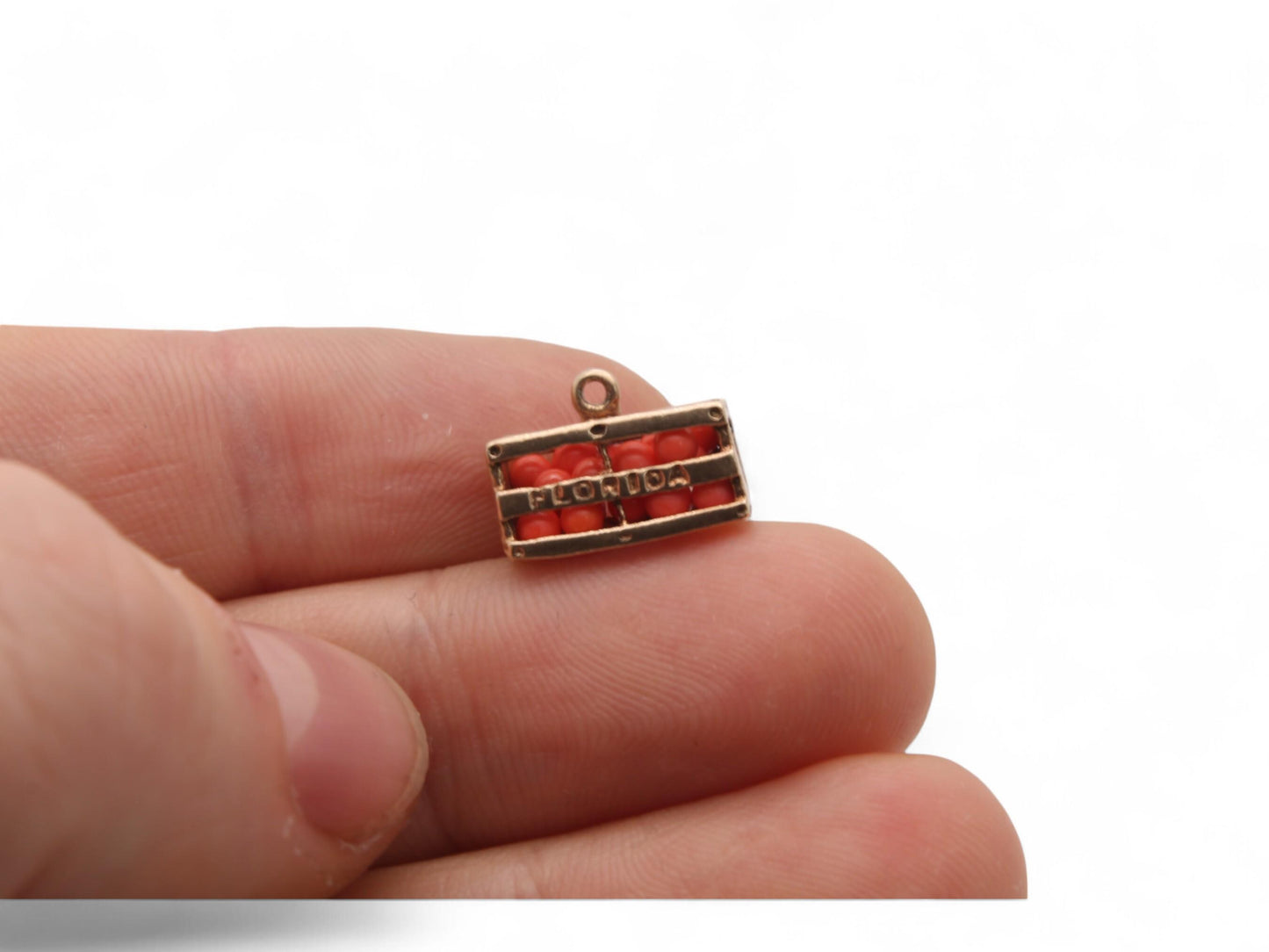 Vintage 14ct Gold Florida Oranges Crate Charm