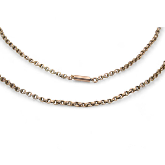Antique 9ct Gold Belcher Link Necklace, 20.25"