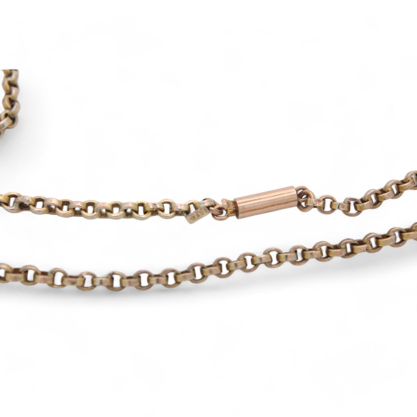 Antique 9ct Gold Belcher Link Necklace, 20.25"