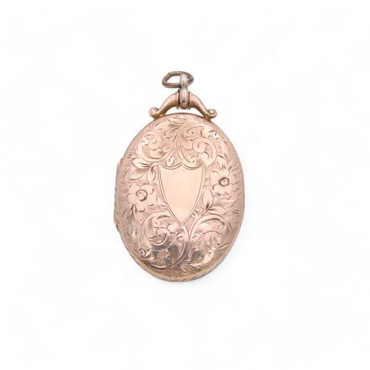 Antique 9ct Gold Decorative Forget Me Not Locket