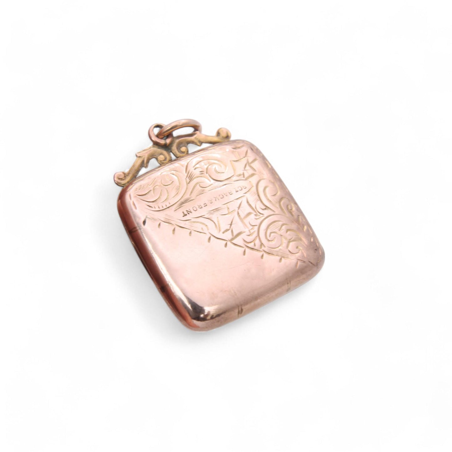 Antique 9ct Gold Forget Me Not Square Locket