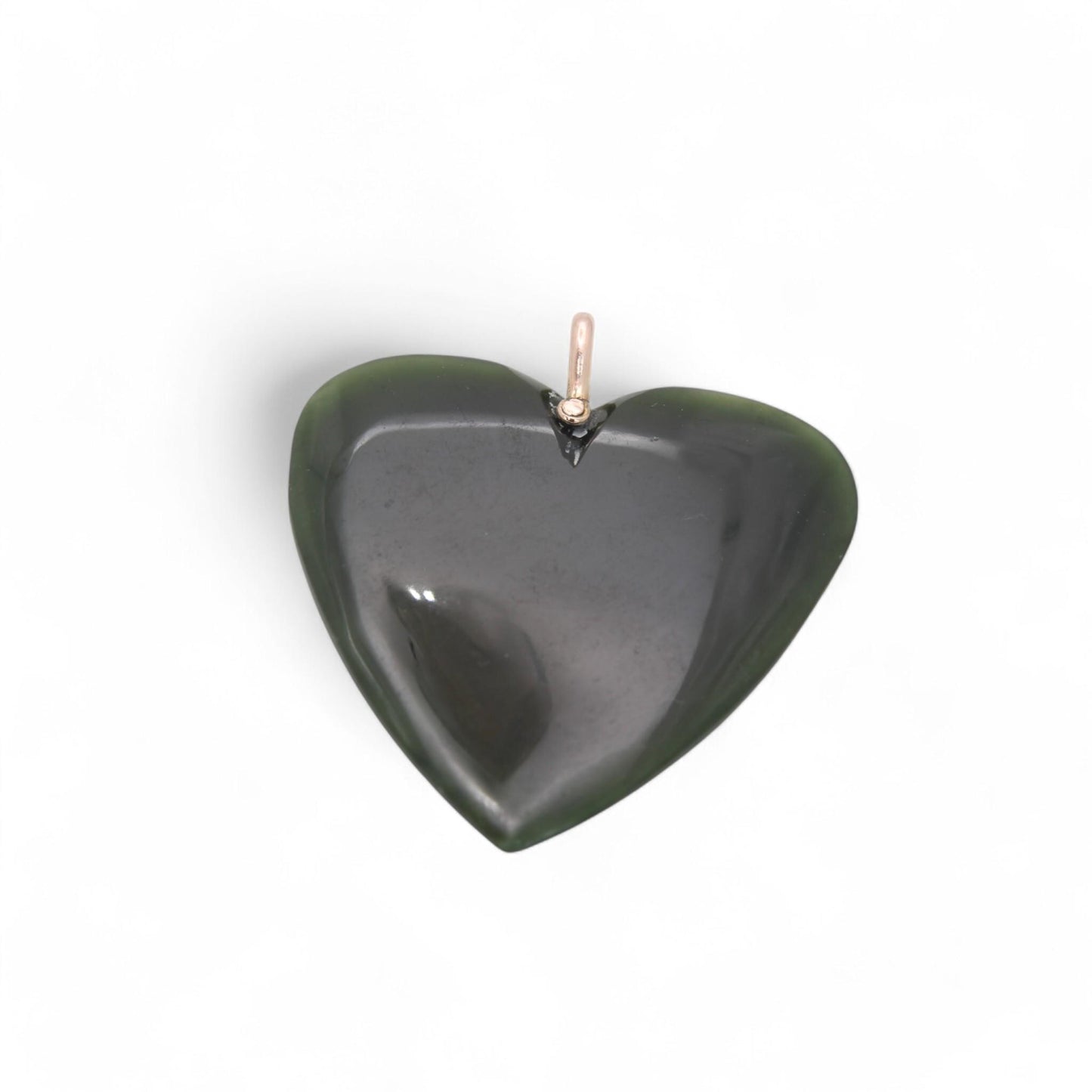 Antique 9ct Gold New Zealand Nephrite Heart Pendant