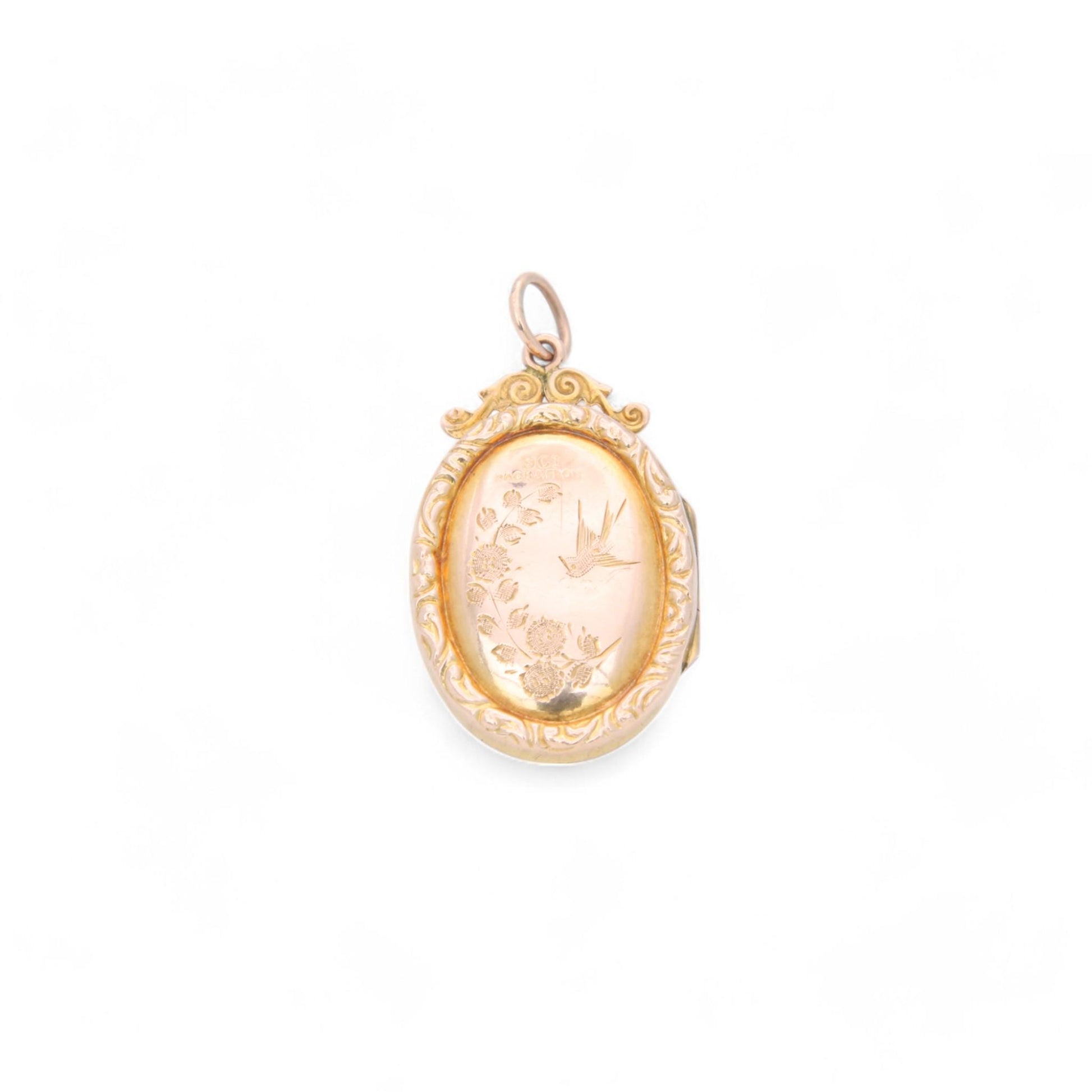 Antique-9ct-Gold-Swallow-Bird-In-Flight-Locket