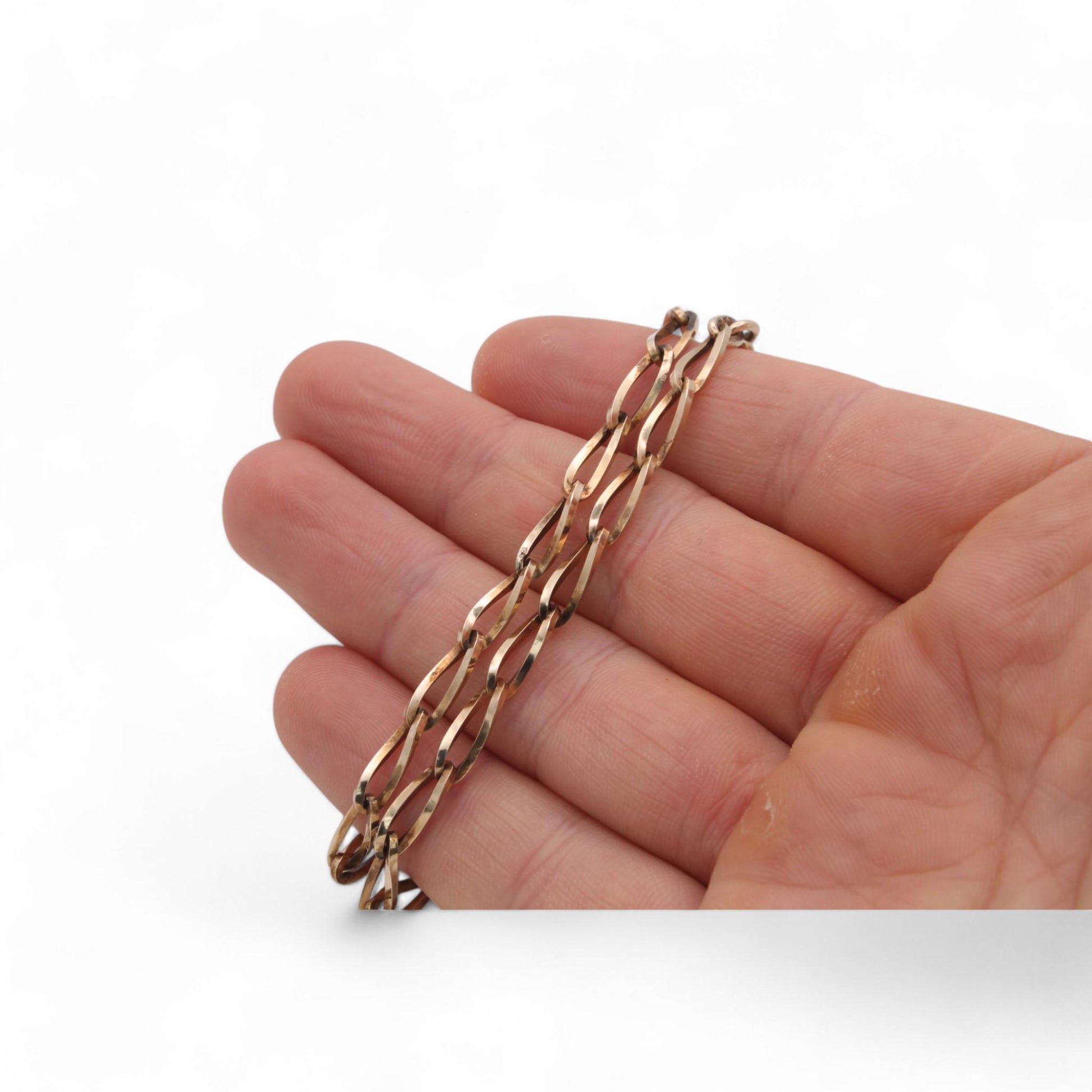 Vintage-9ct-Gold-On-Sterling-Silver-Necklace,-18"