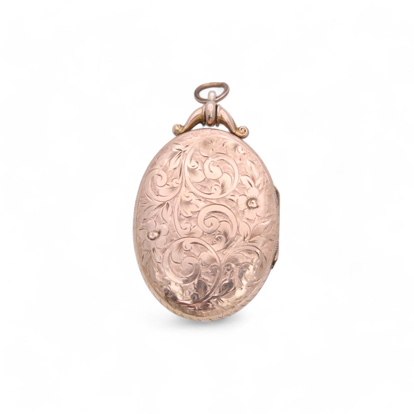 Antique 9ct Gold Decorative Forget Me Not Locket