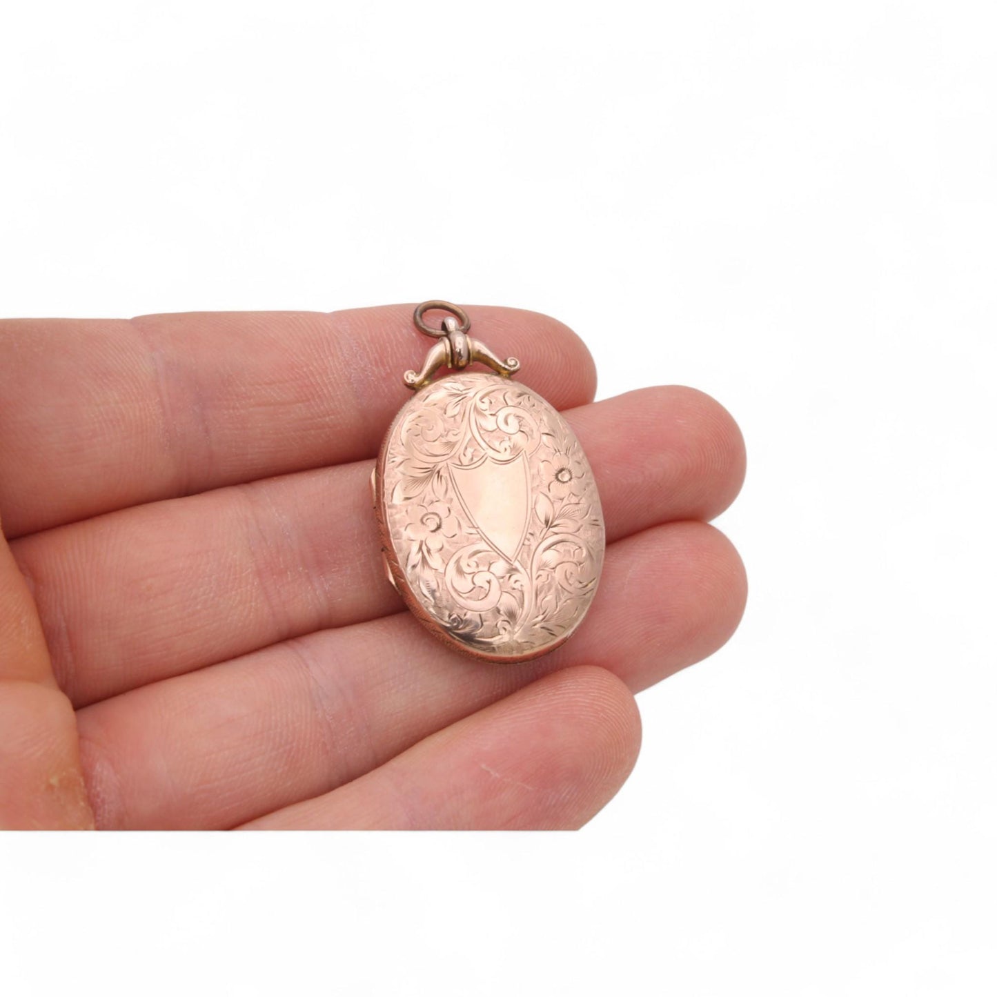 Antique 9ct Gold Decorative Forget Me Not Locket