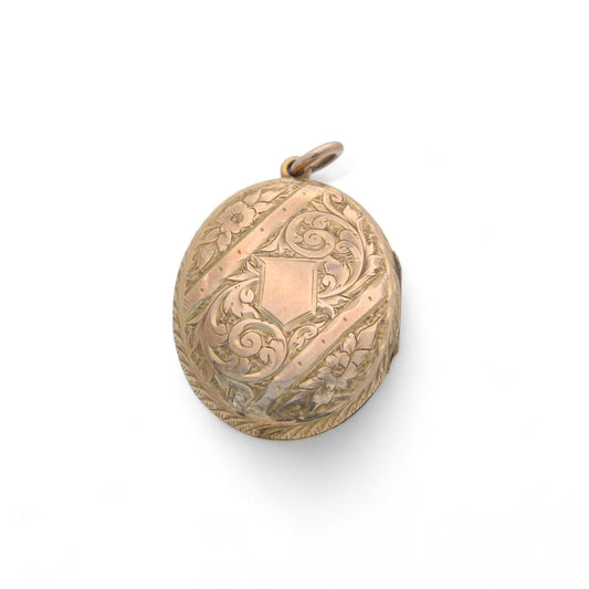 Antique 9ct Gold Decorative Engraved Locket