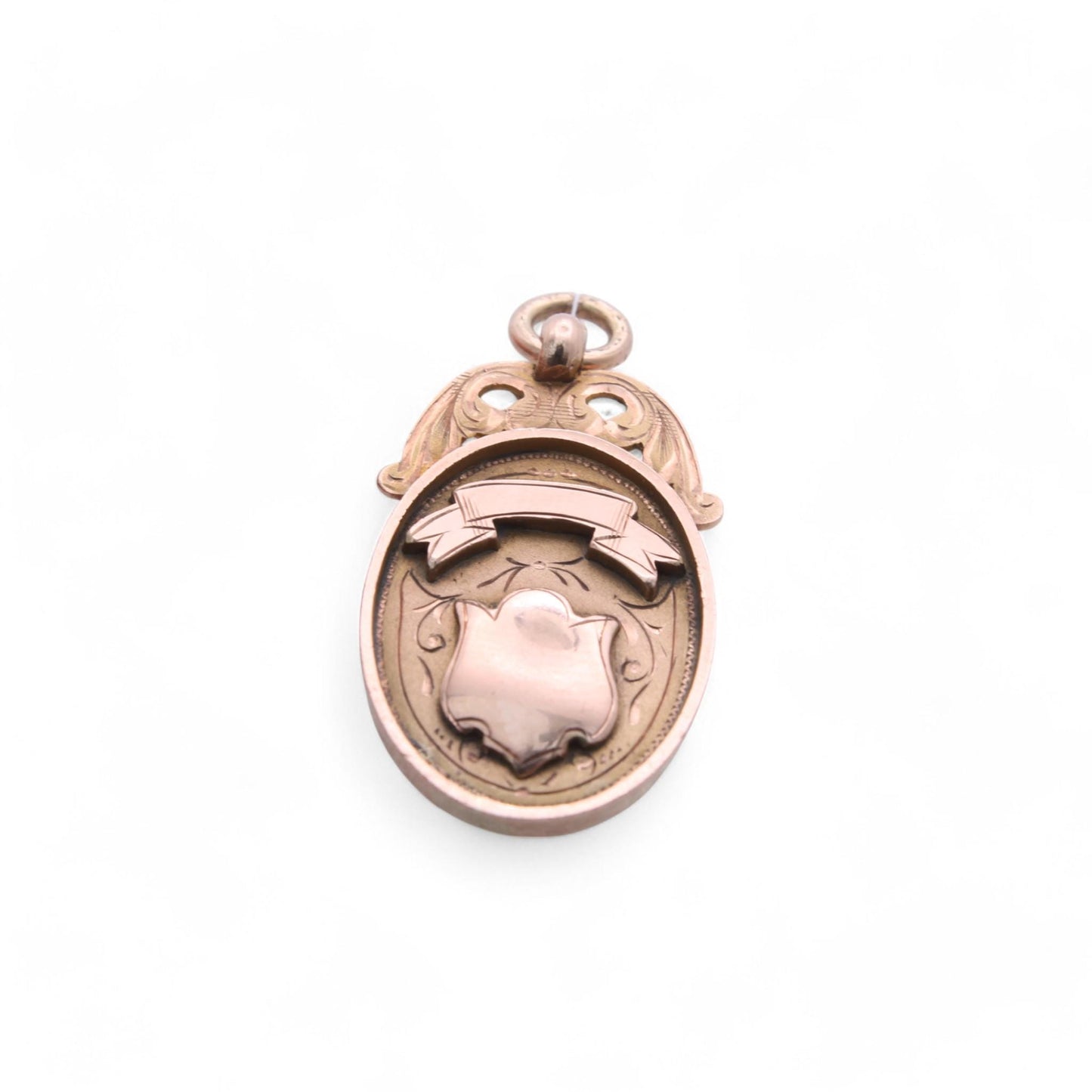 Antique 9ct Gold Heavy Shield Pendant, 7.4g